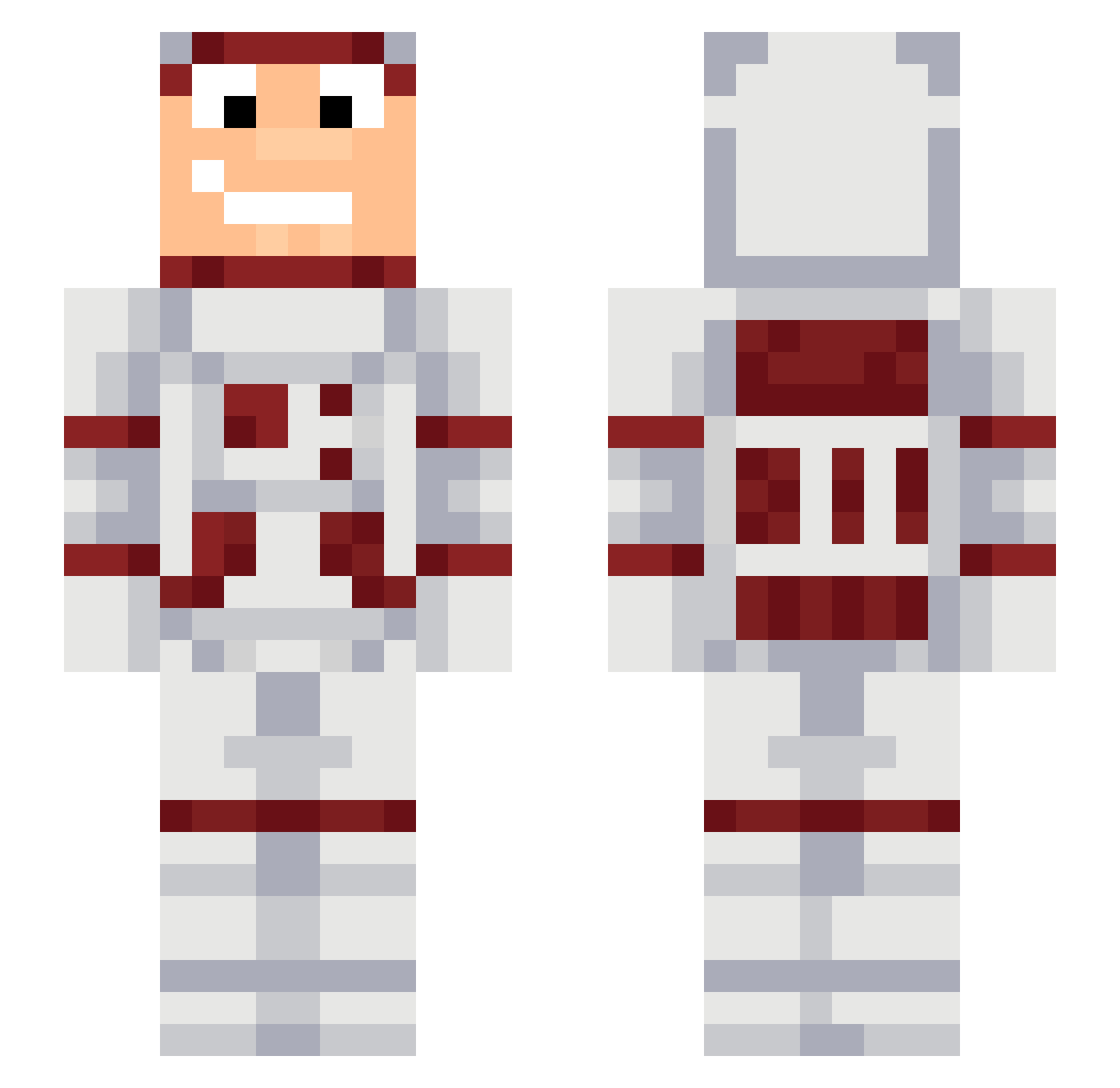 Quagmire Minecraft skin, front and back view