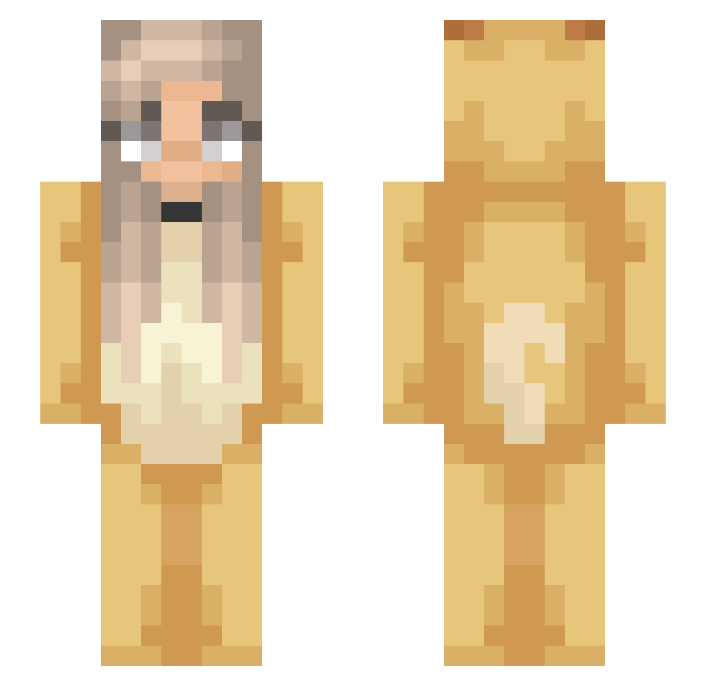 Paddy Minecraft skin, front and back view