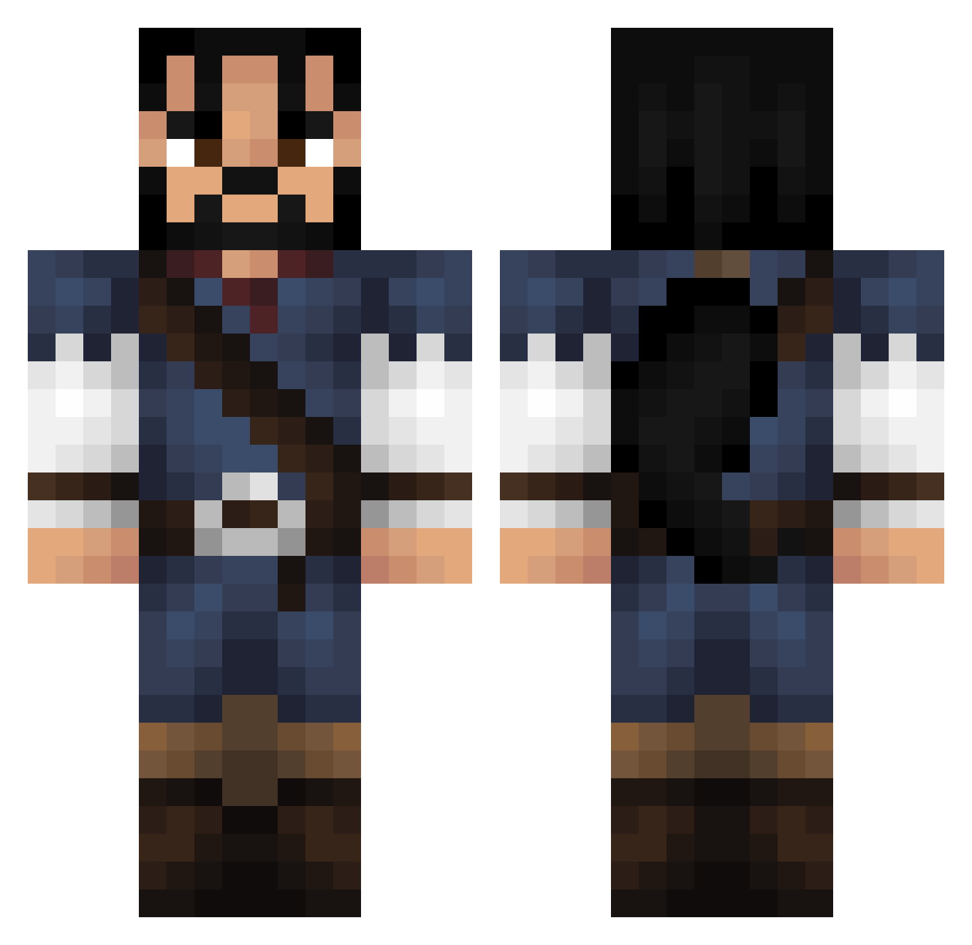 U2106 Minecraft skin, front and back view