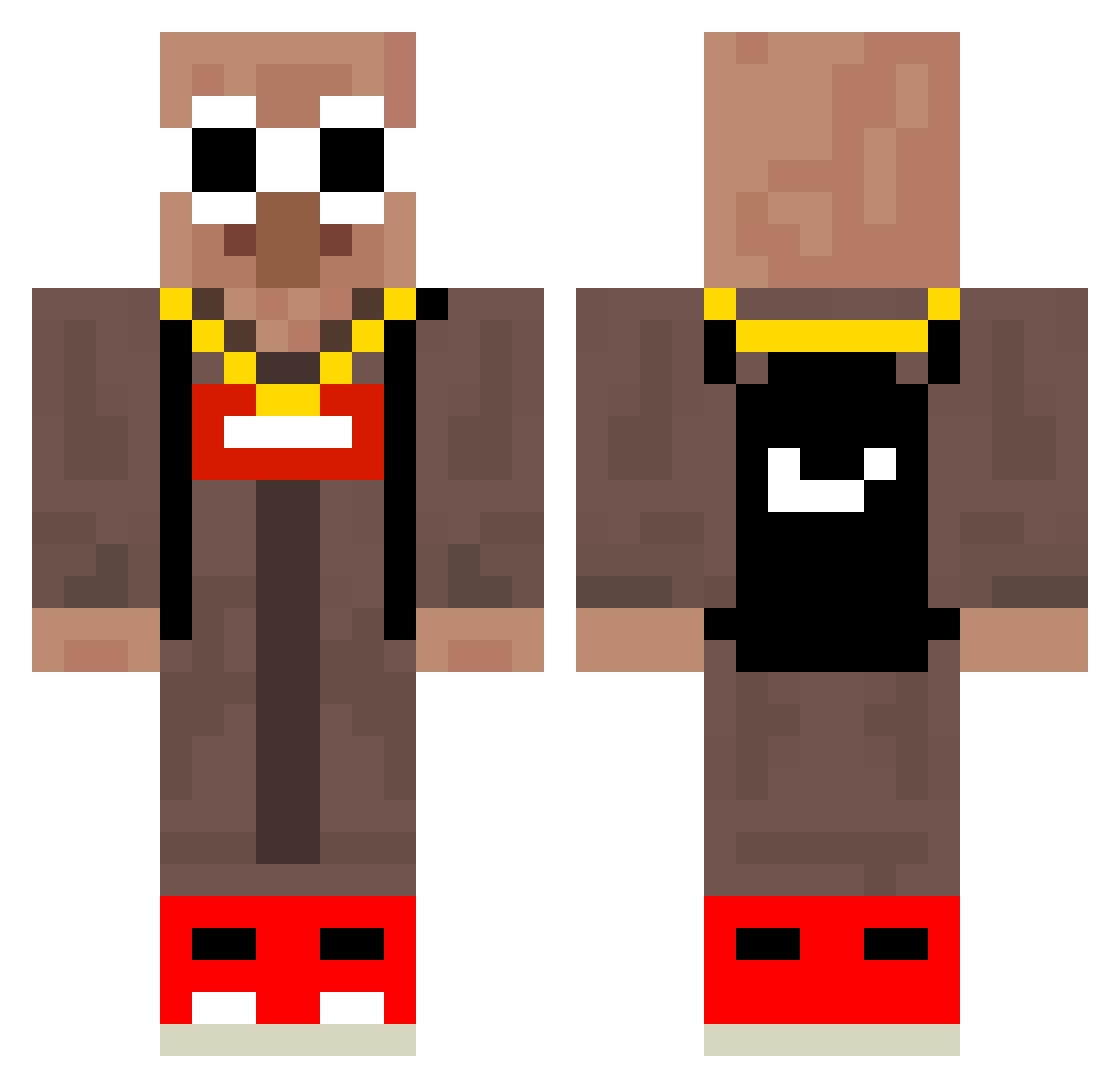 Hundetoaster09 Minecraft skin, front and back view