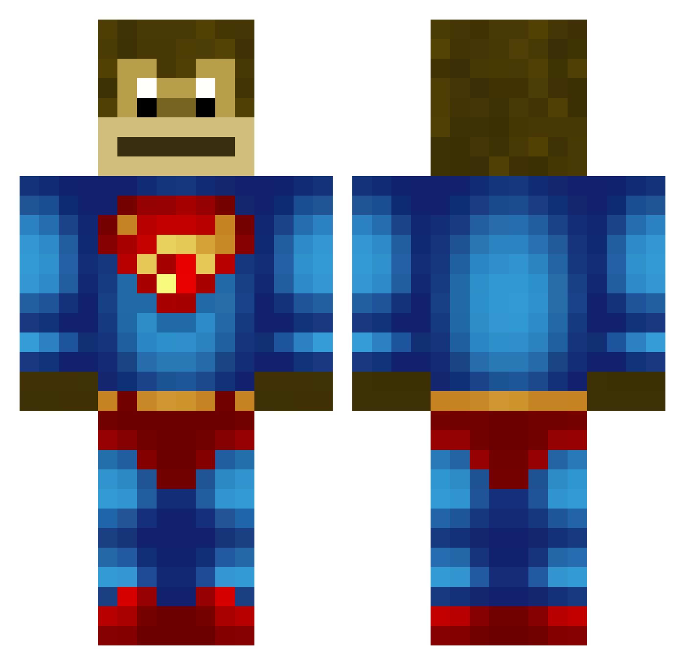 Aapiepower Minecraft skin, front and back view
