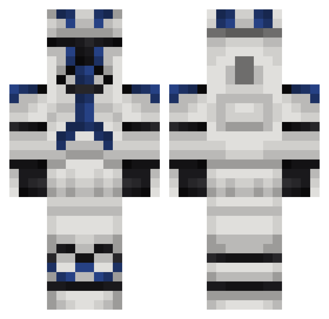 UnKewledPenguin Minecraft skin, front and back view