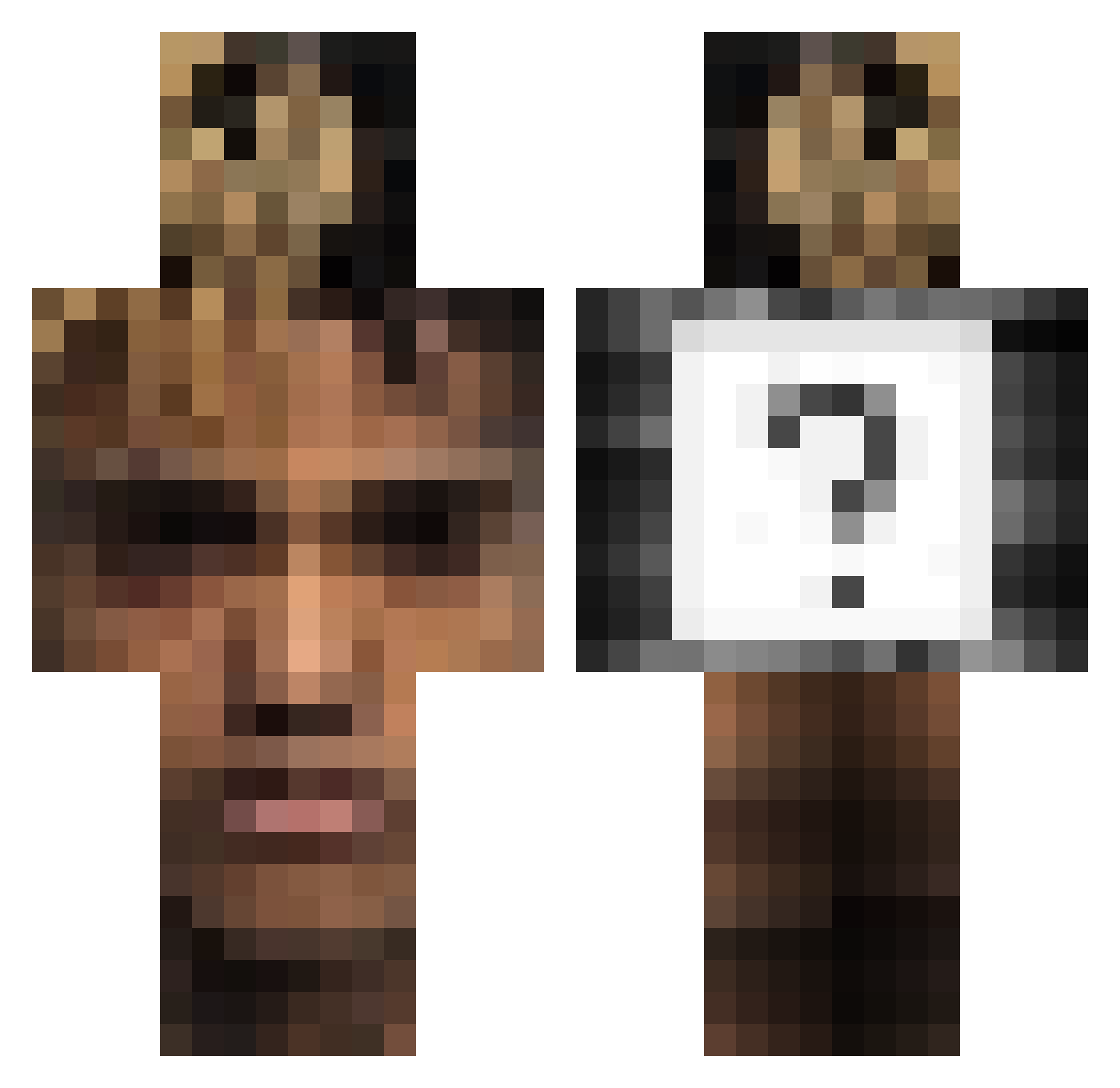 YaBoiCosta Minecraft skin, front and back view