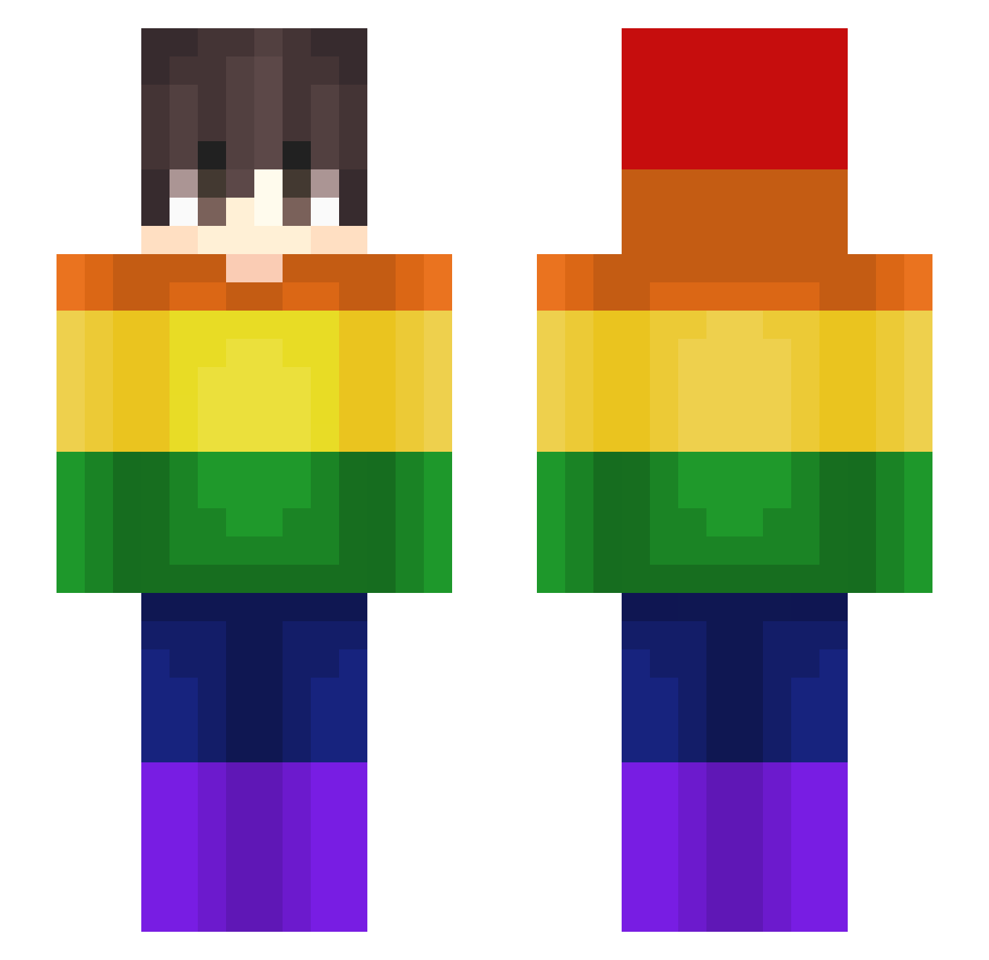 Widths Minecraft skin, front and back view