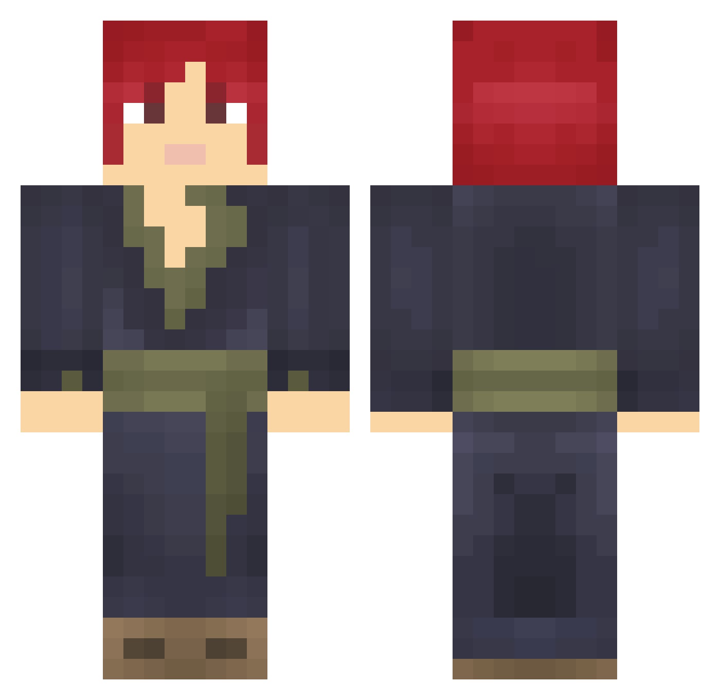 DrLunkin Minecraft skin, front and back view