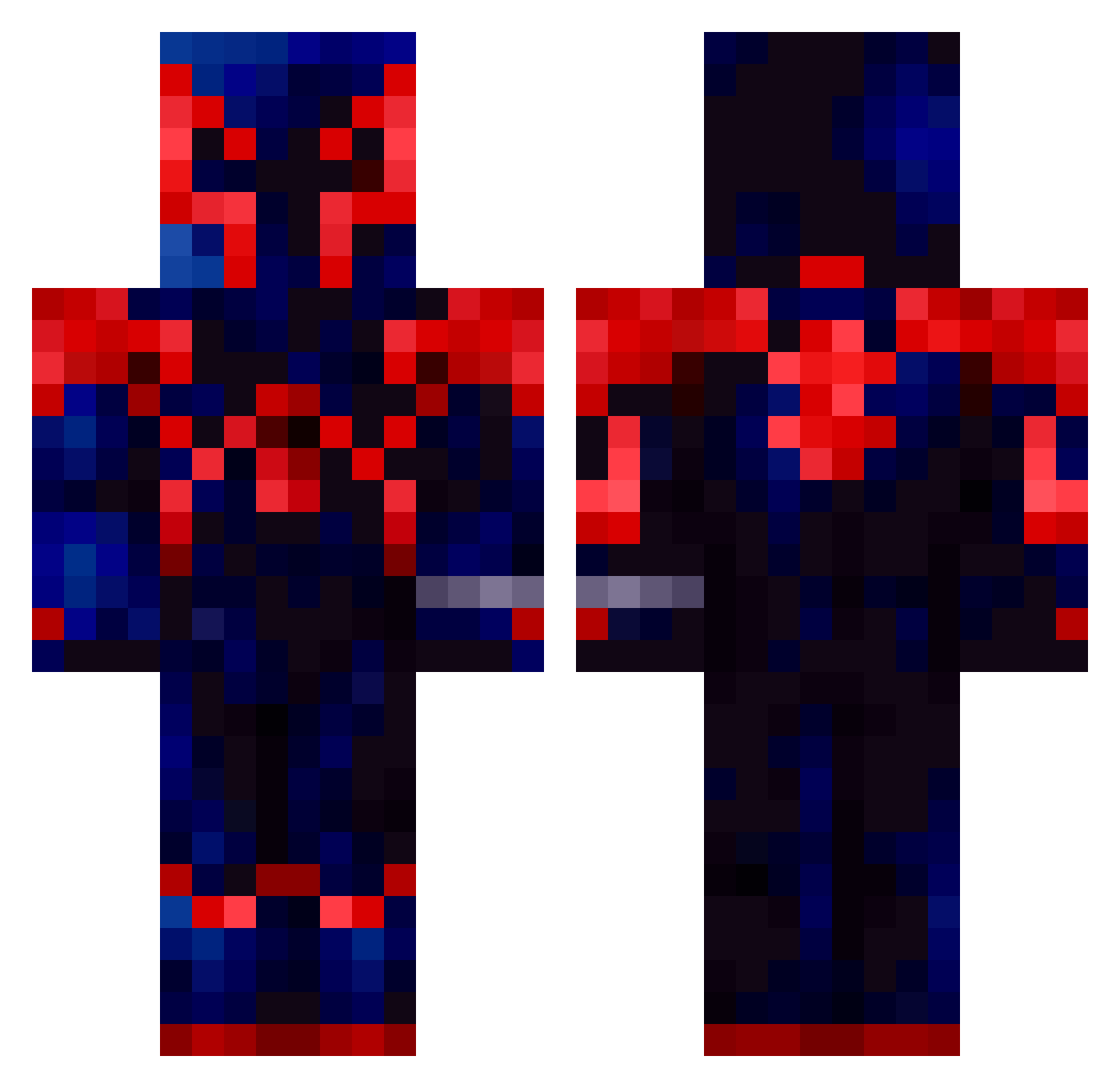 Arandomguy8432 Minecraft skin, front and back view