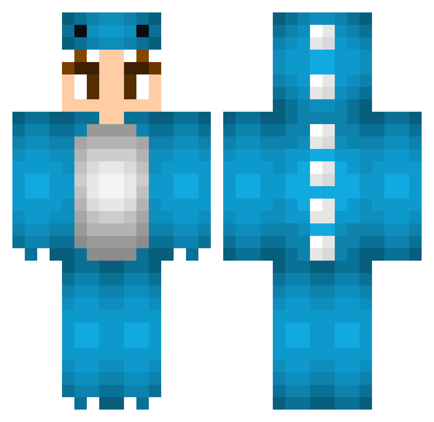 Rico2058 Minecraft skin, front and back view