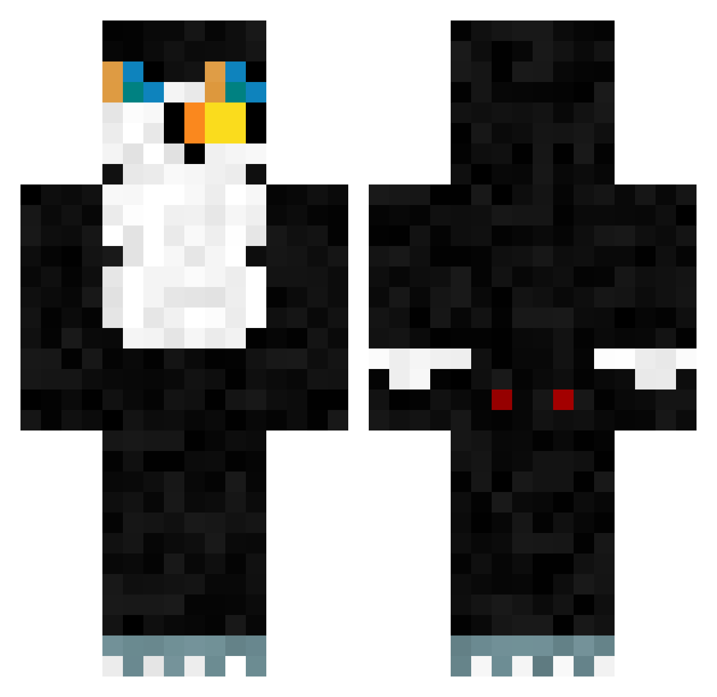 Toucans Minecraft skin, front and back view