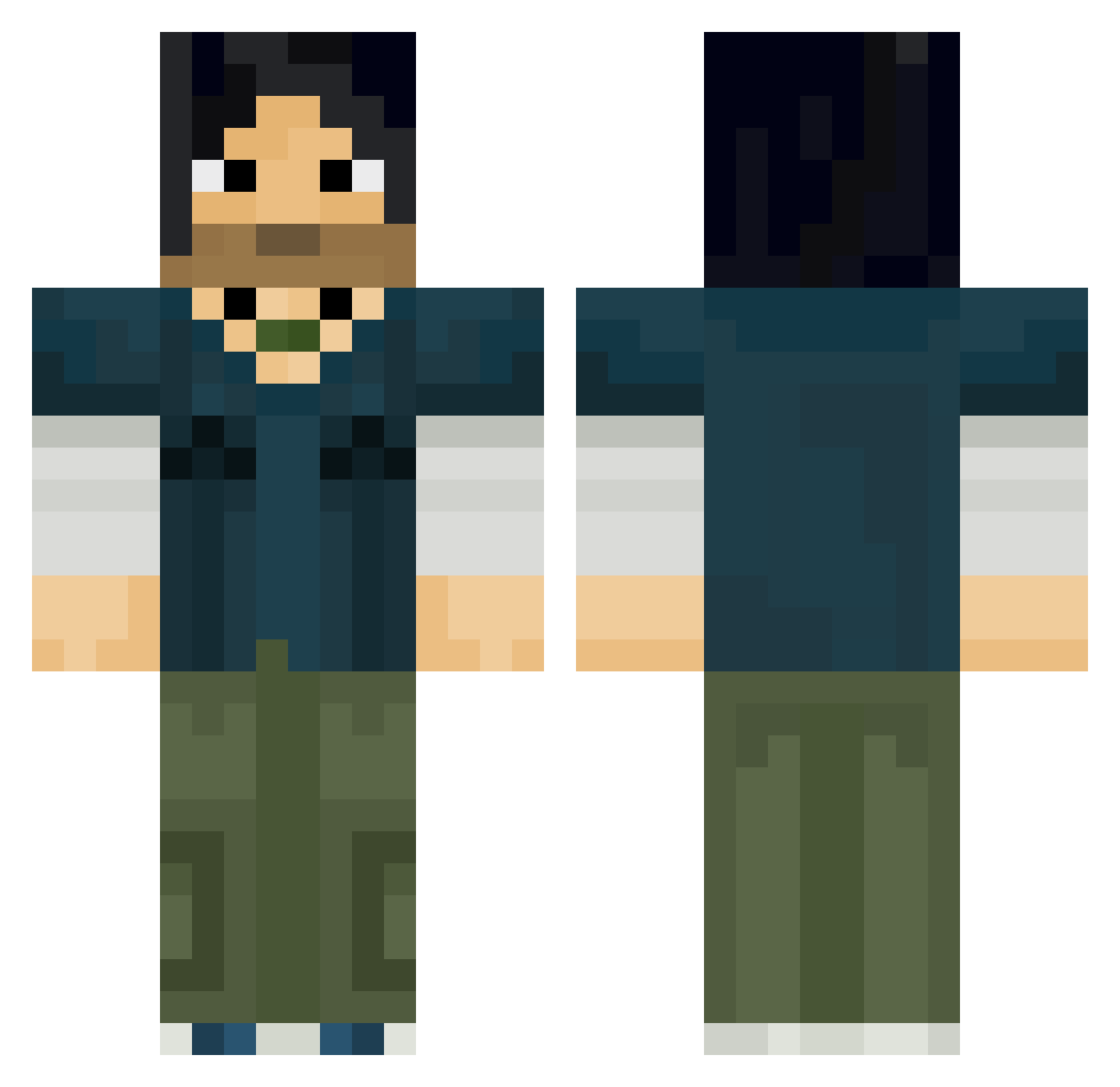 adam1806 Minecraft skin, front and back view