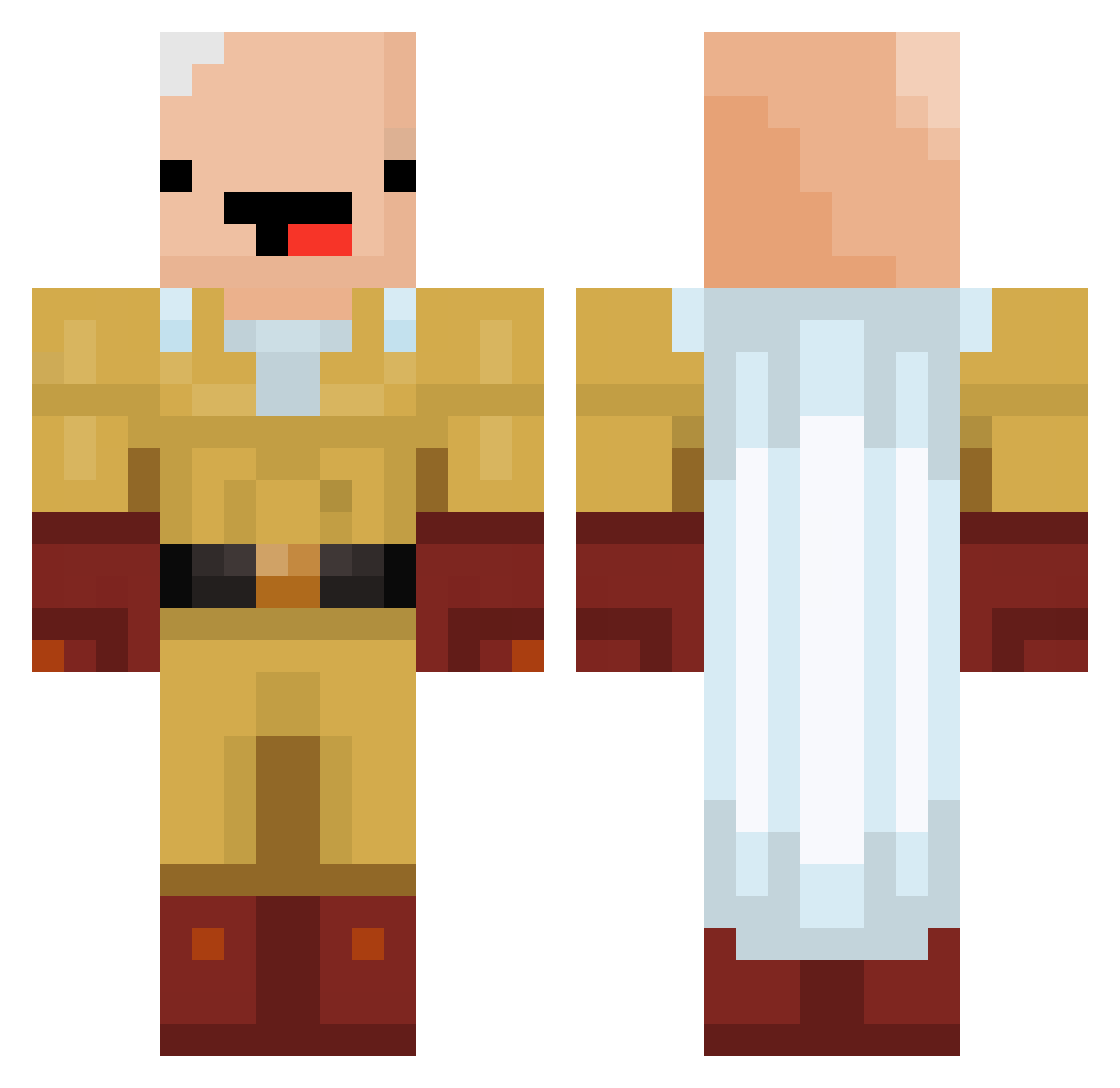 RedLions Minecraft skin, front and back view