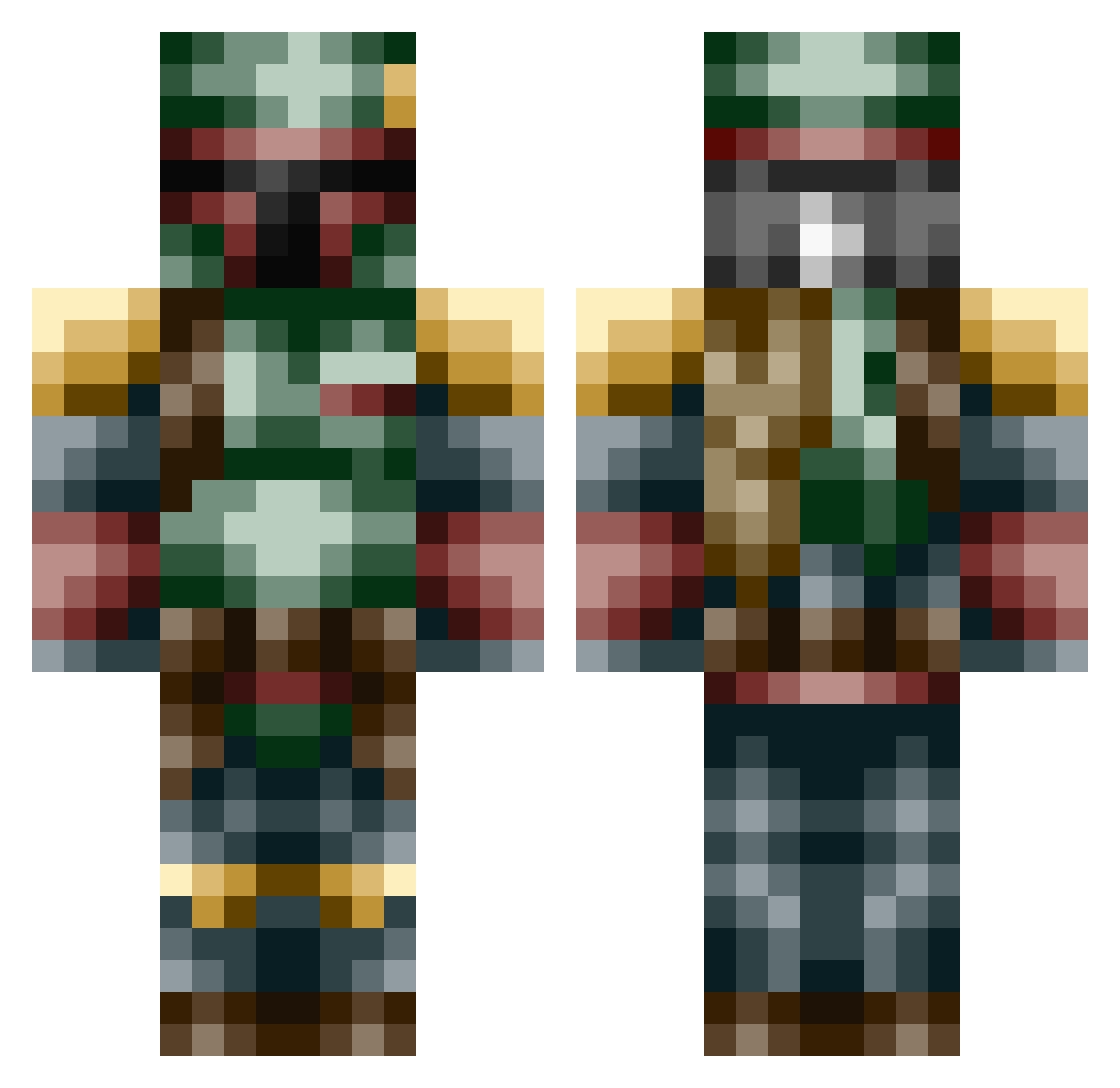 xTheo11 Minecraft skin, front and back view