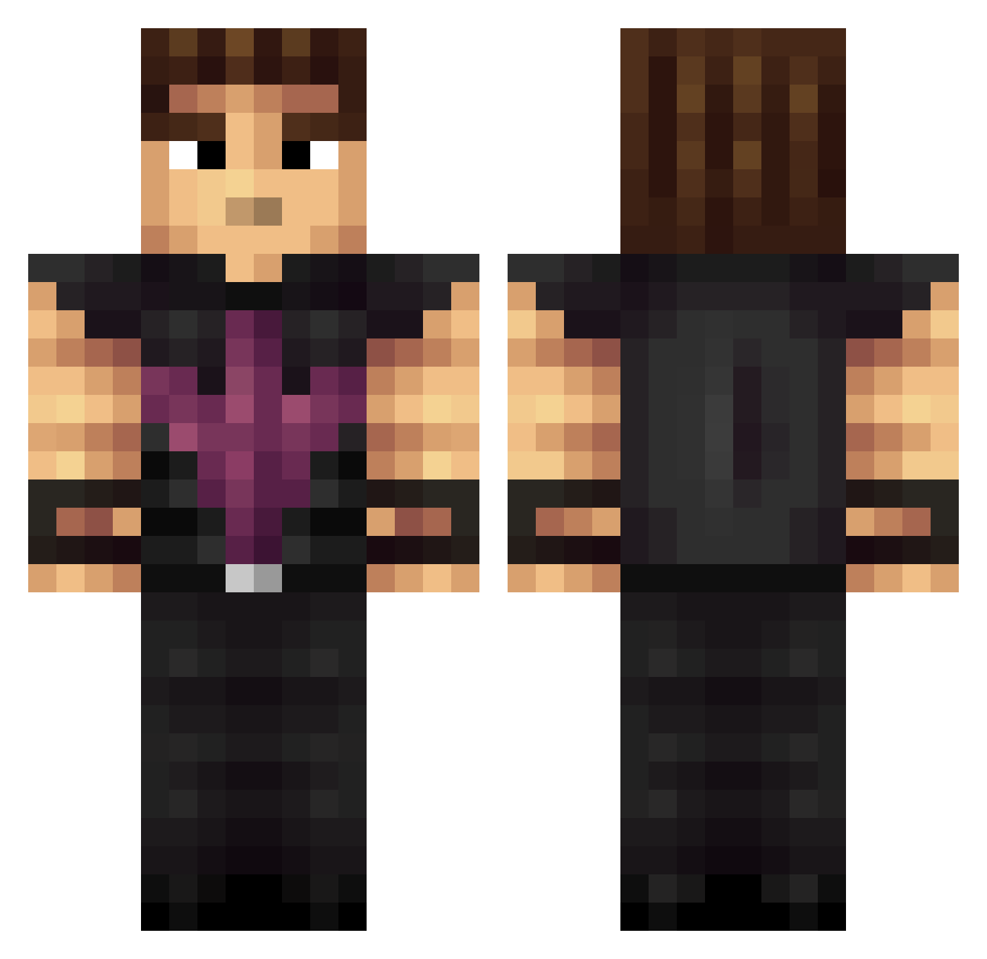 Monogamy Minecraft skin, front and back view