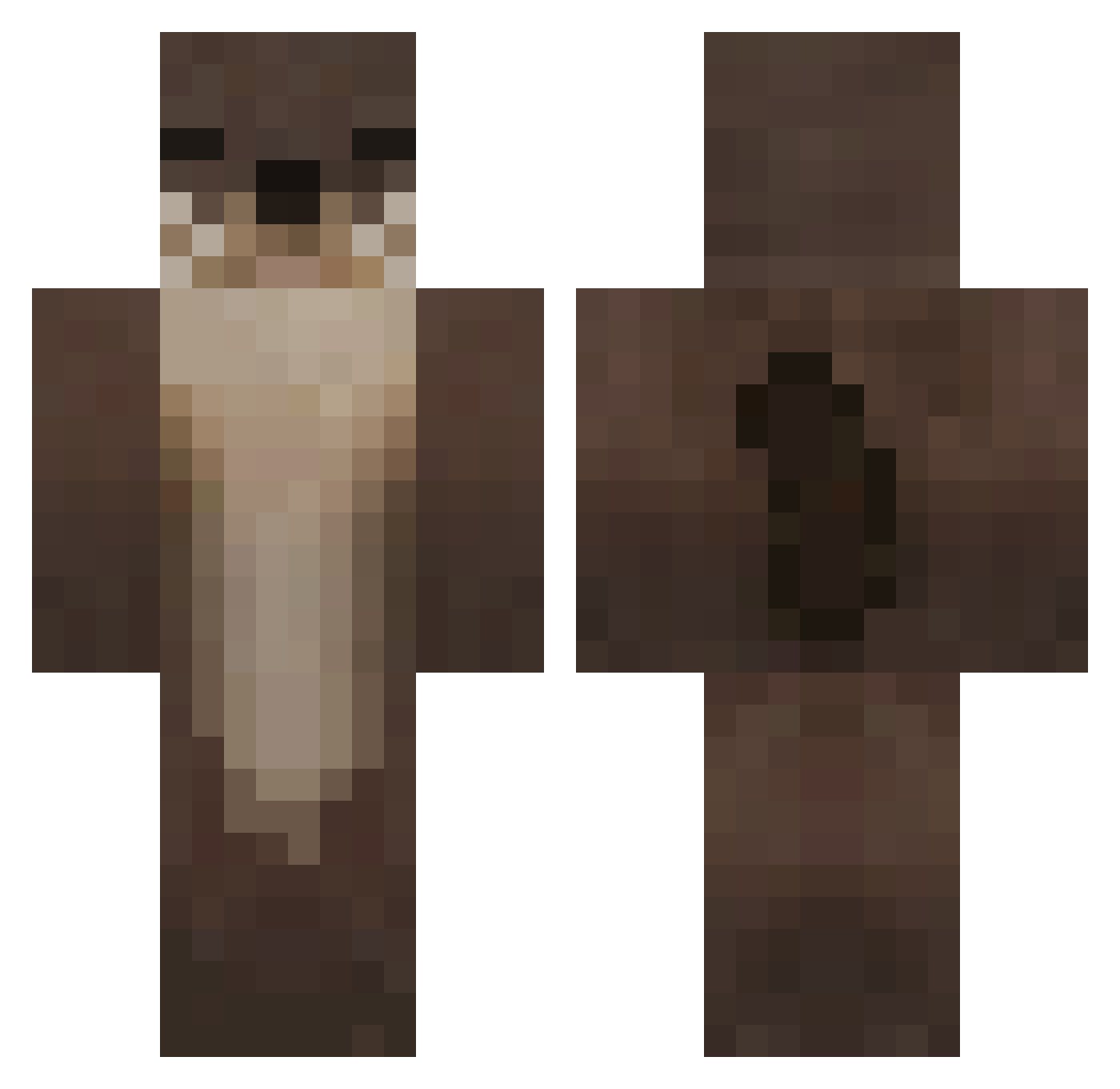 LilSticky Minecraft skin, front and back view