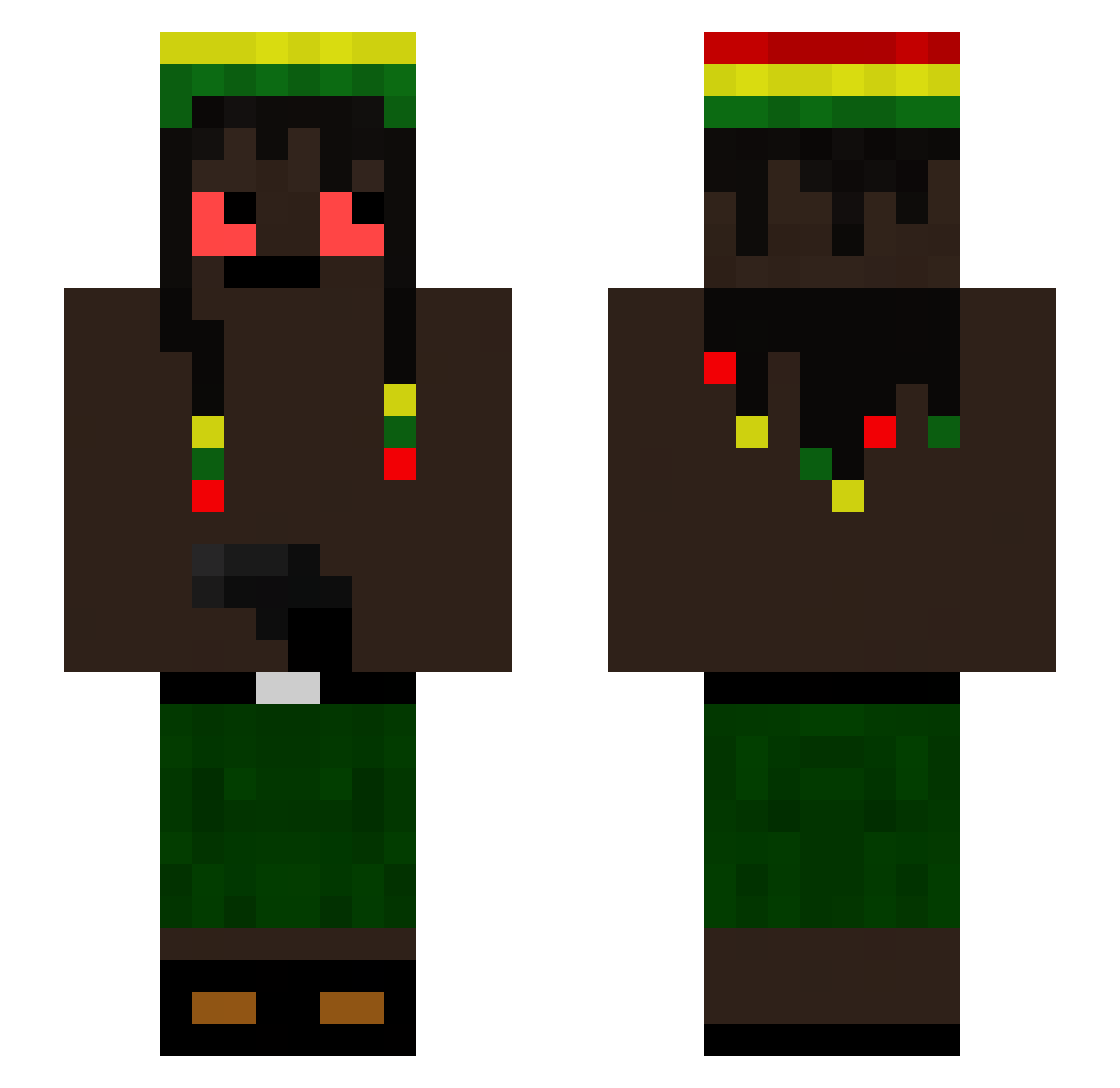 woont Minecraft skin, front and back view
