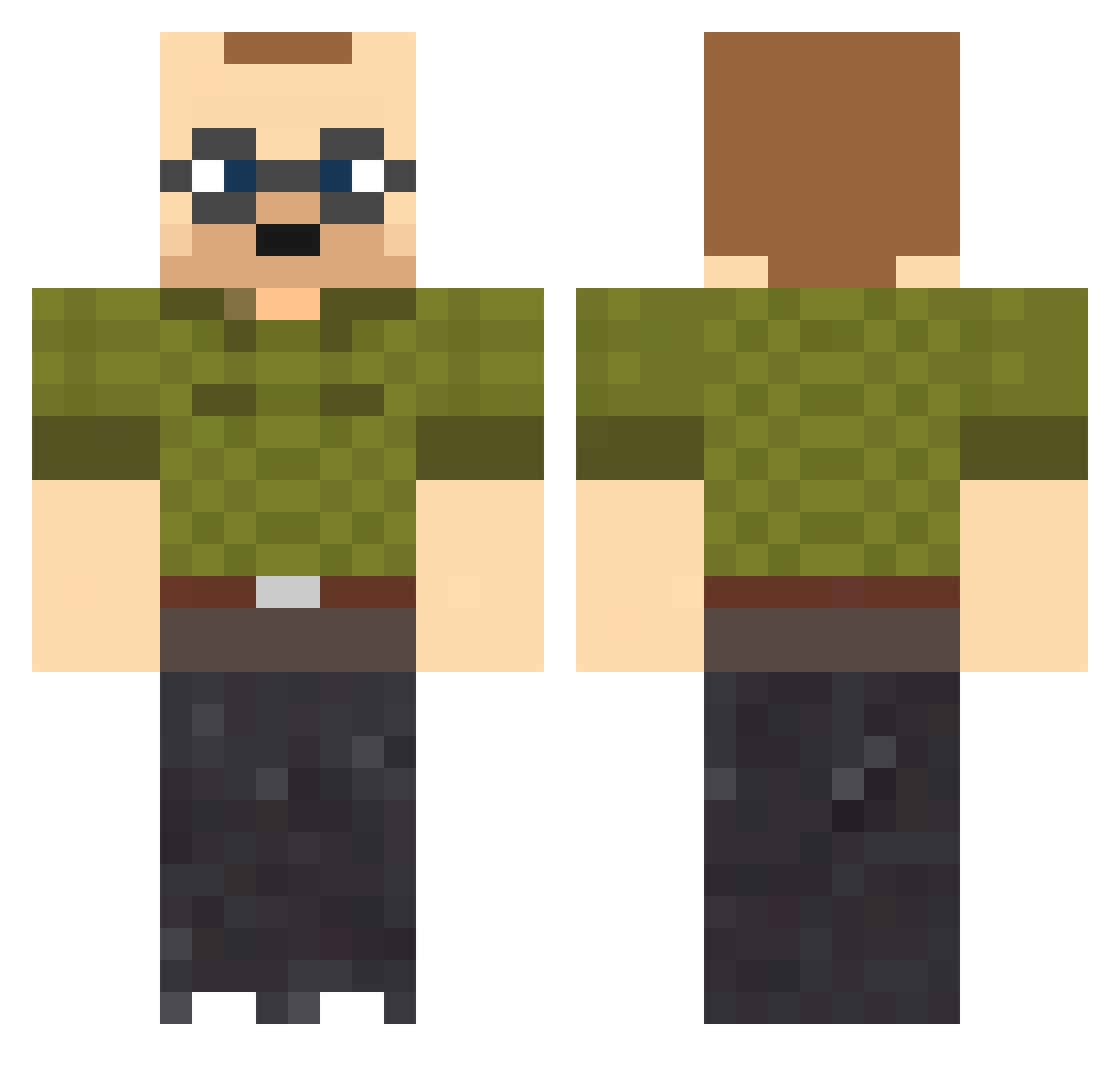 Stick_05 Minecraft skin, front and back view