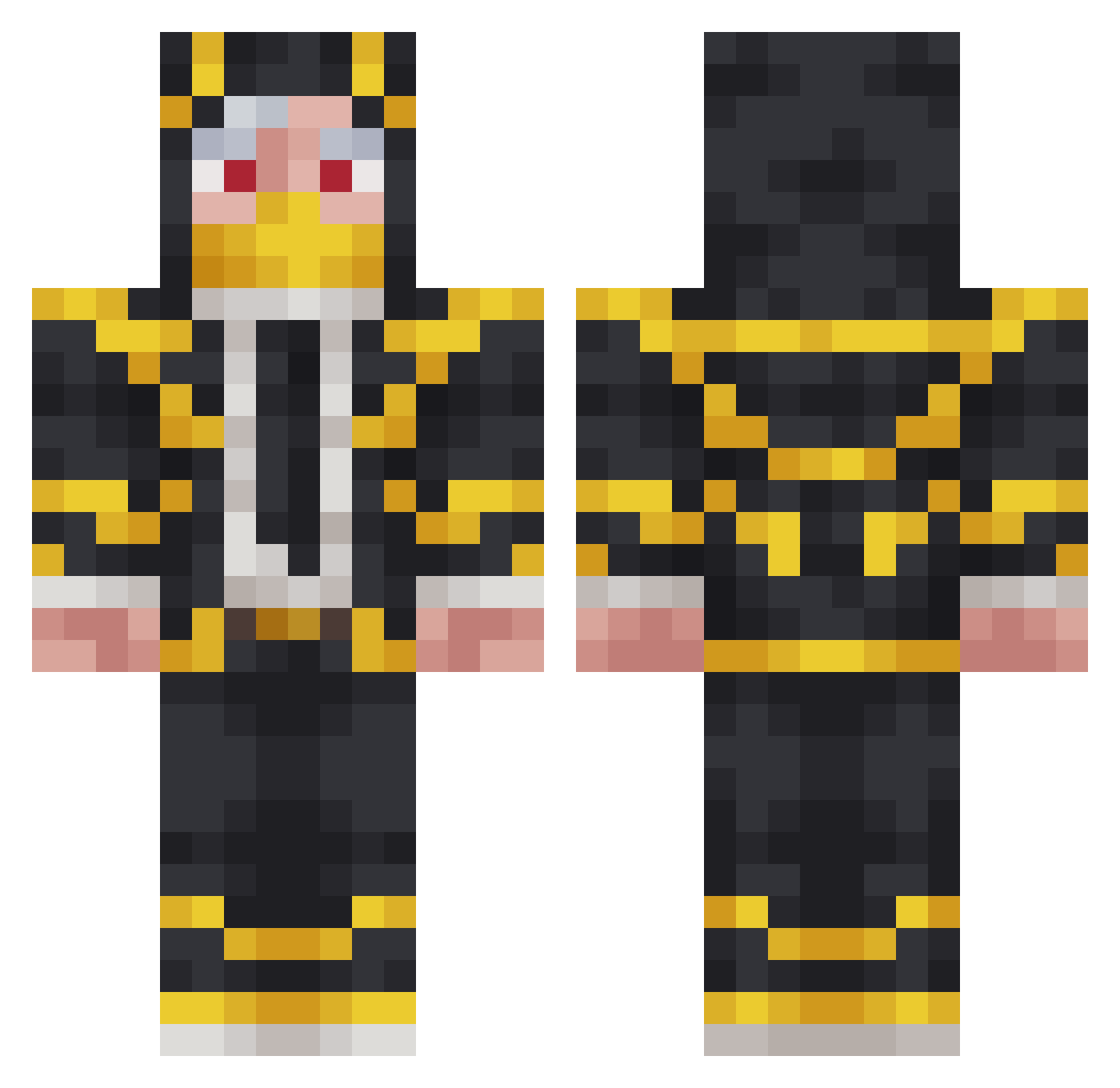 CraftixTR Minecraft skin, front and back view