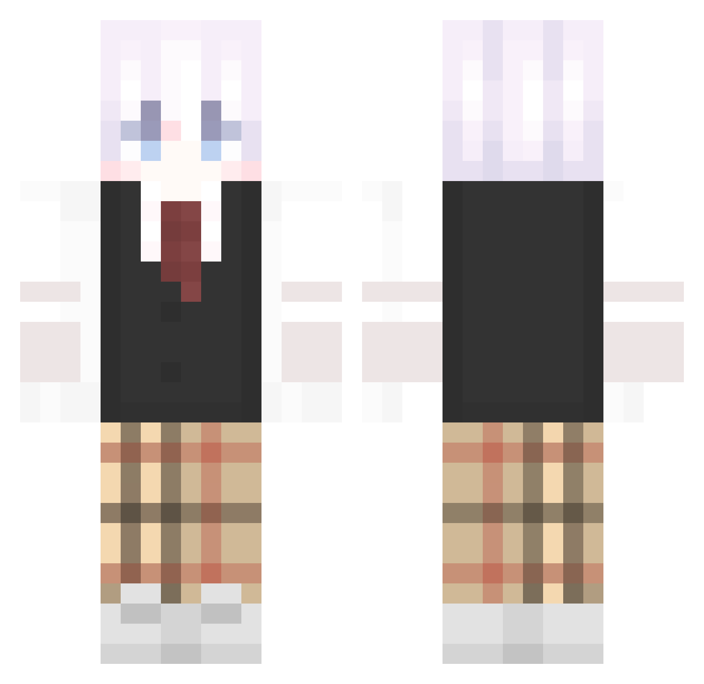 sushihasaslushi Minecraft skin, front and back view