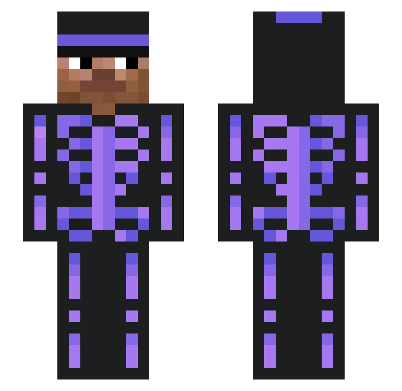 SeamuntKing Minecraft skin, front and back view