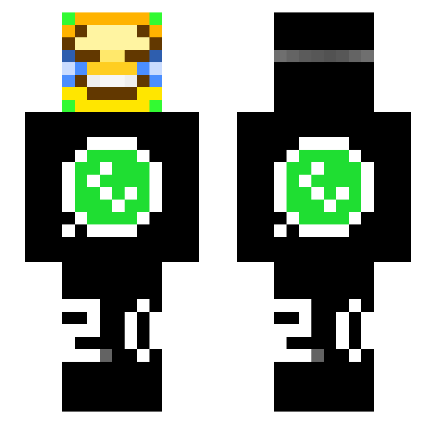 expertmine5 Minecraft skin, front and back view