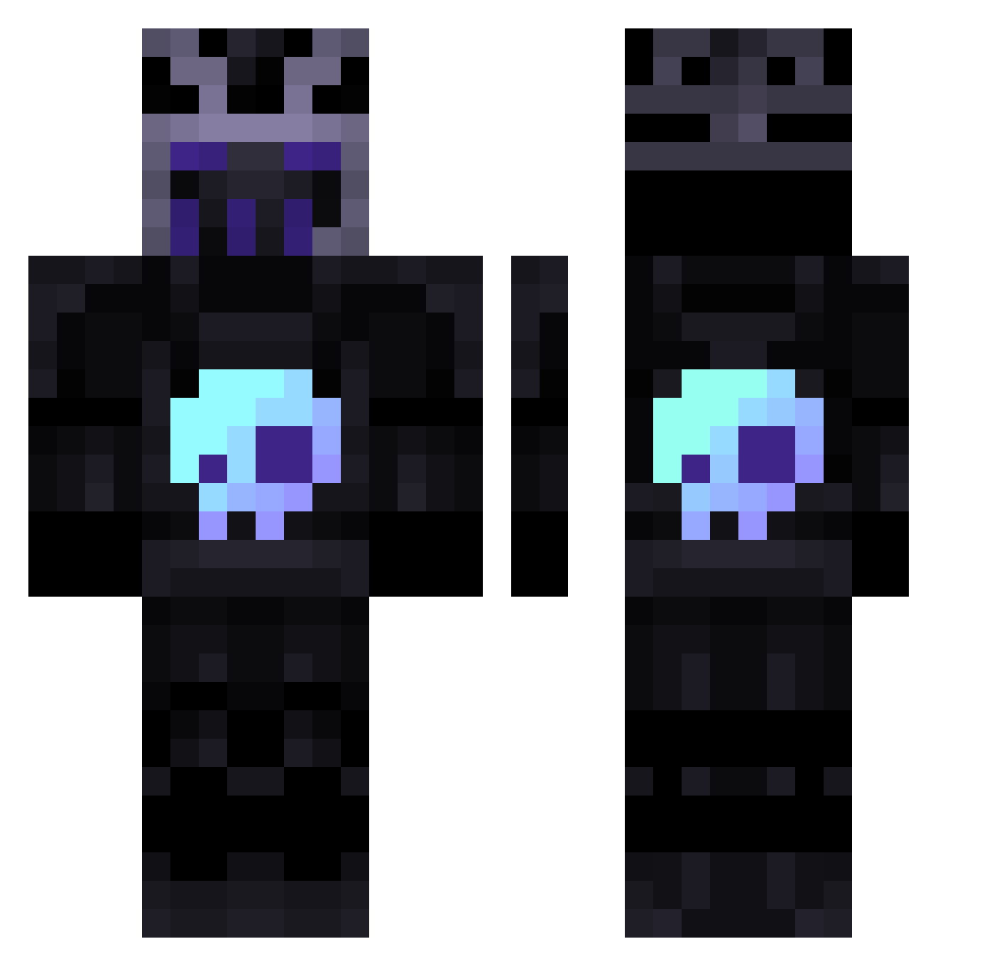 UnDeadPotatoe Minecraft skin, front and back view