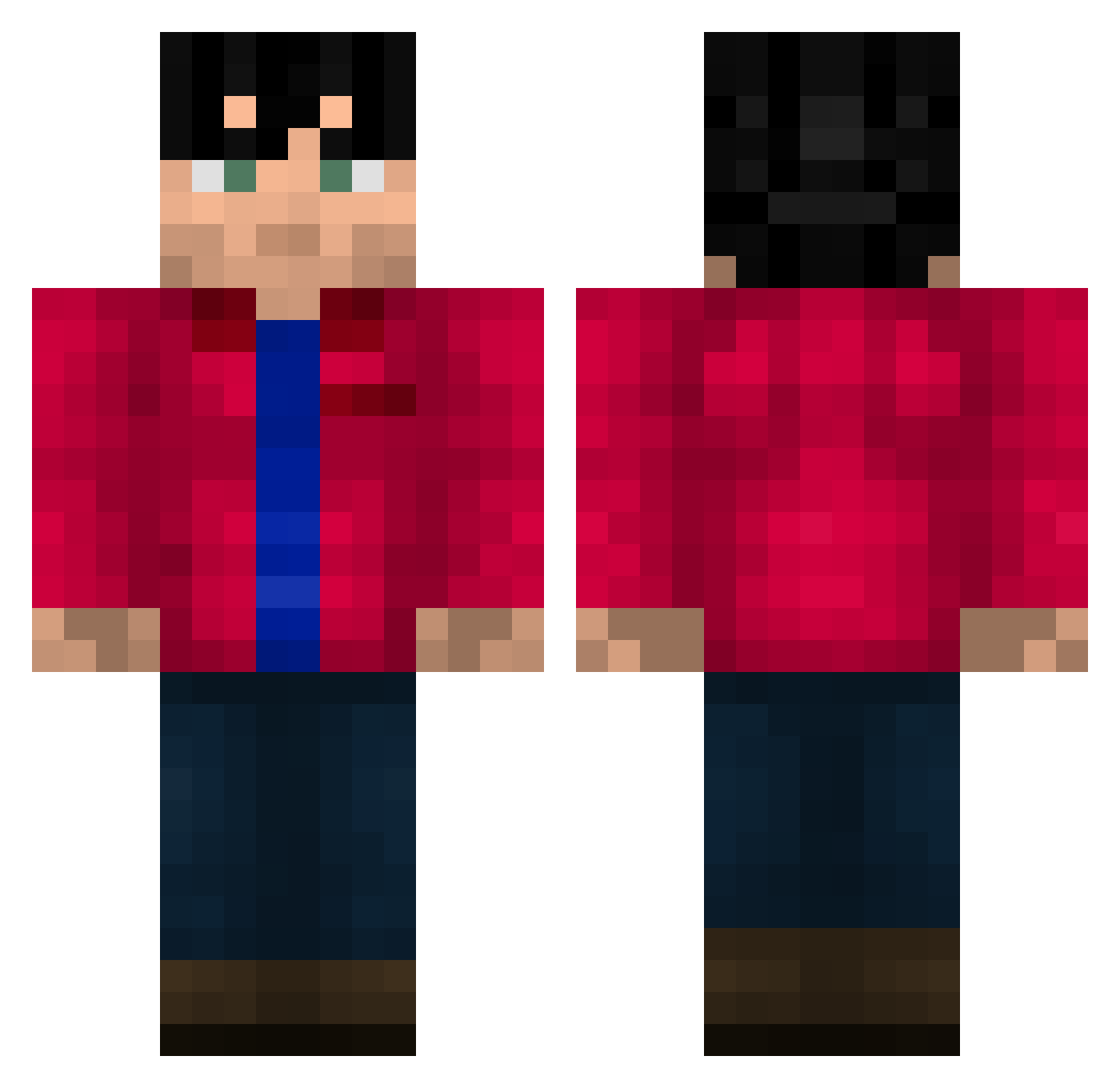 KingMemo2012 Minecraft skin, front and back view