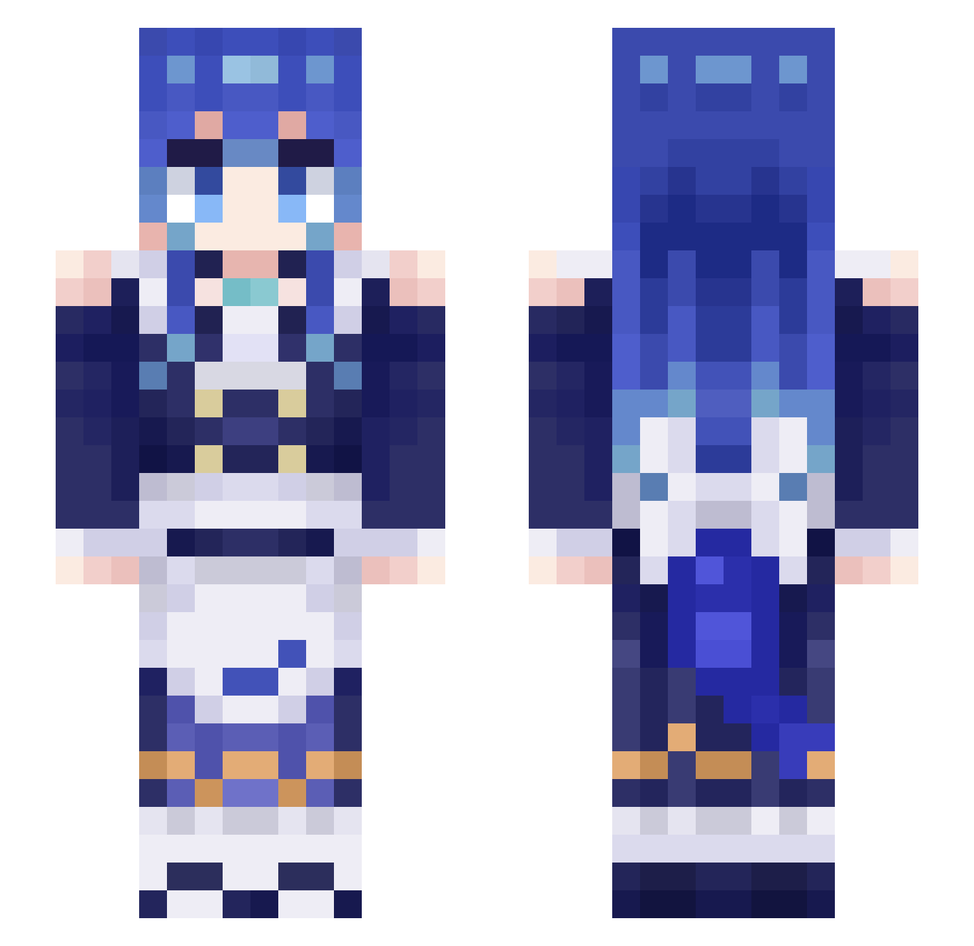 Kenaria_575 Minecraft skin, front and back view