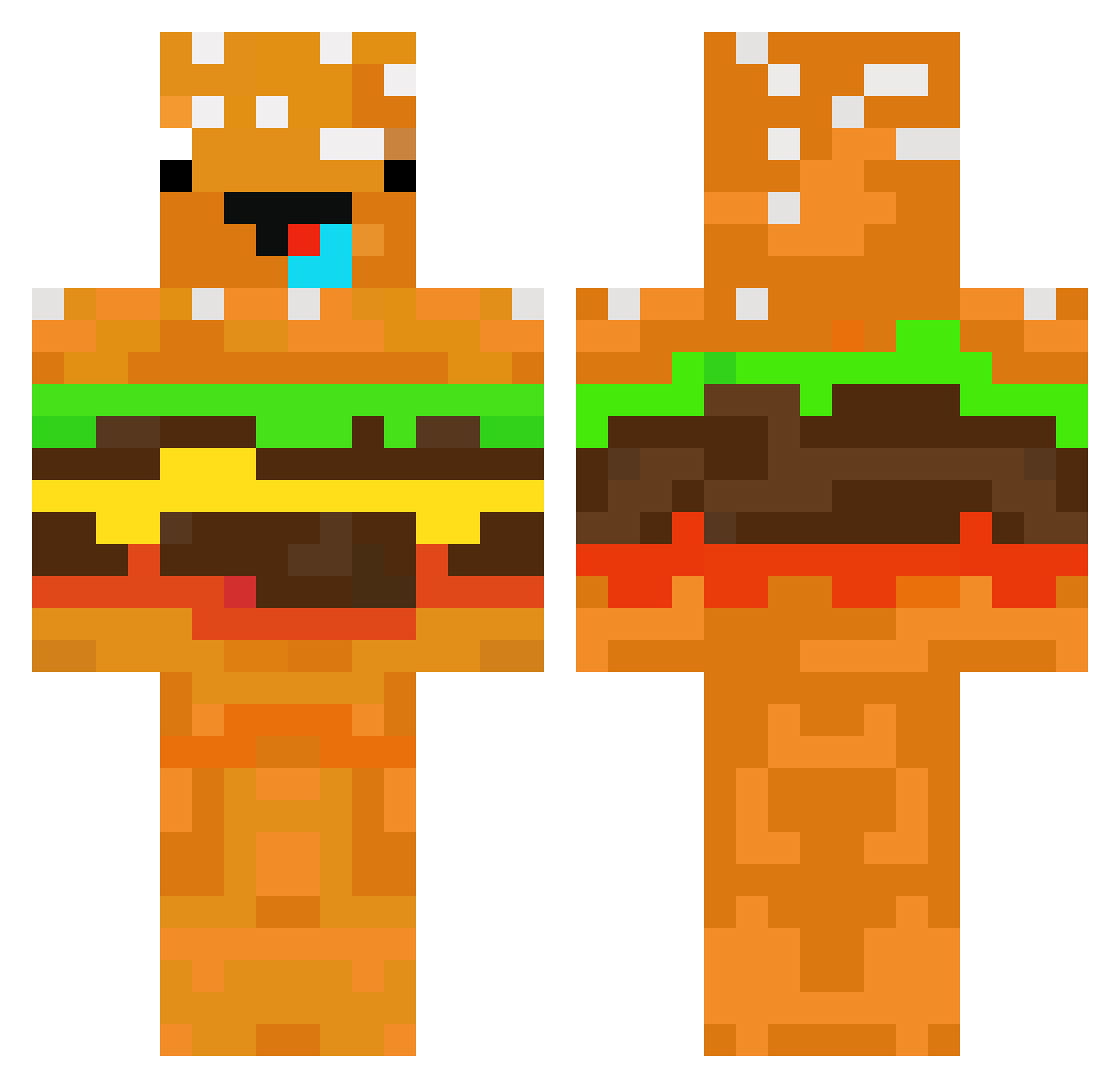 panino_al_salame Minecraft skin, front and back view