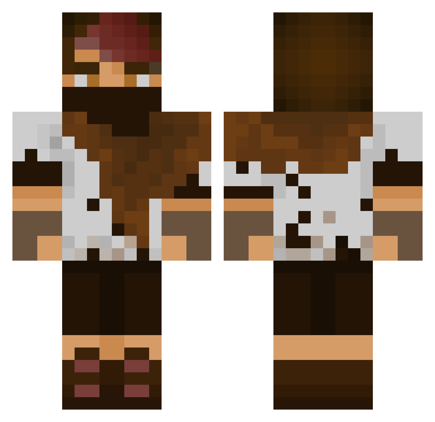 RoseIIV Minecraft skin, front and back view