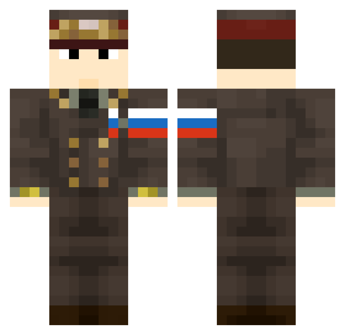 Jurisch252 Minecraft skin, front and back view