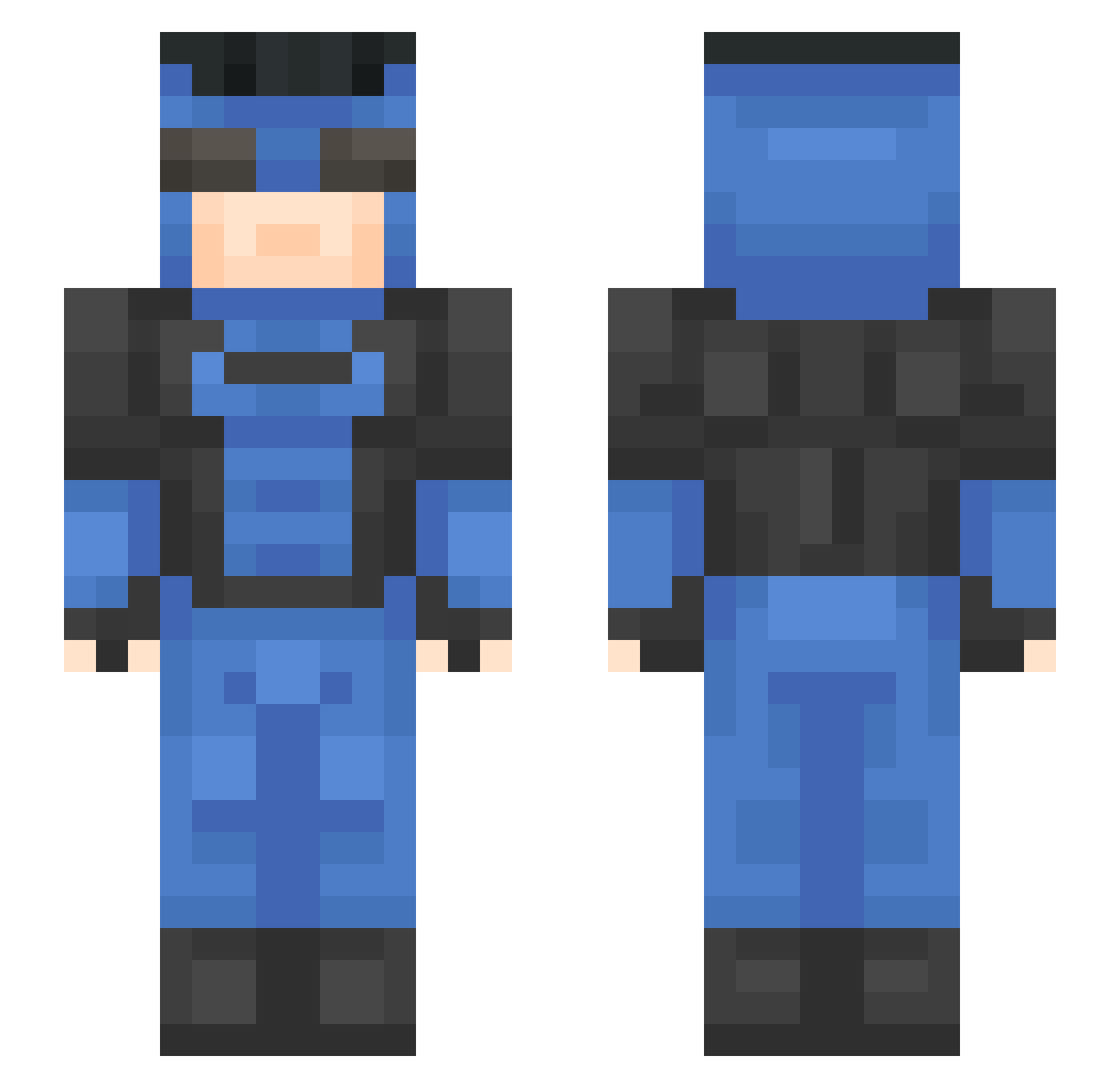 Nolanboi89 Minecraft skin, front and back view