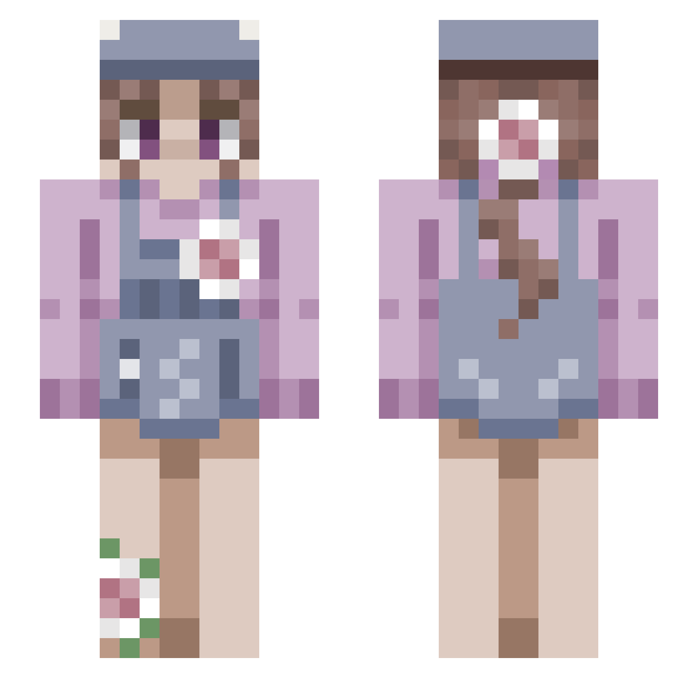 Cassieaesy Minecraft skin, front and back view