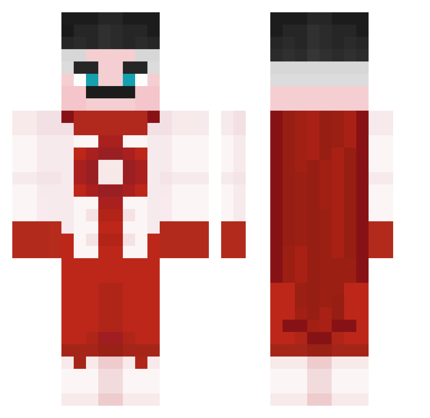 Zak12 Minecraft skin, front and back view