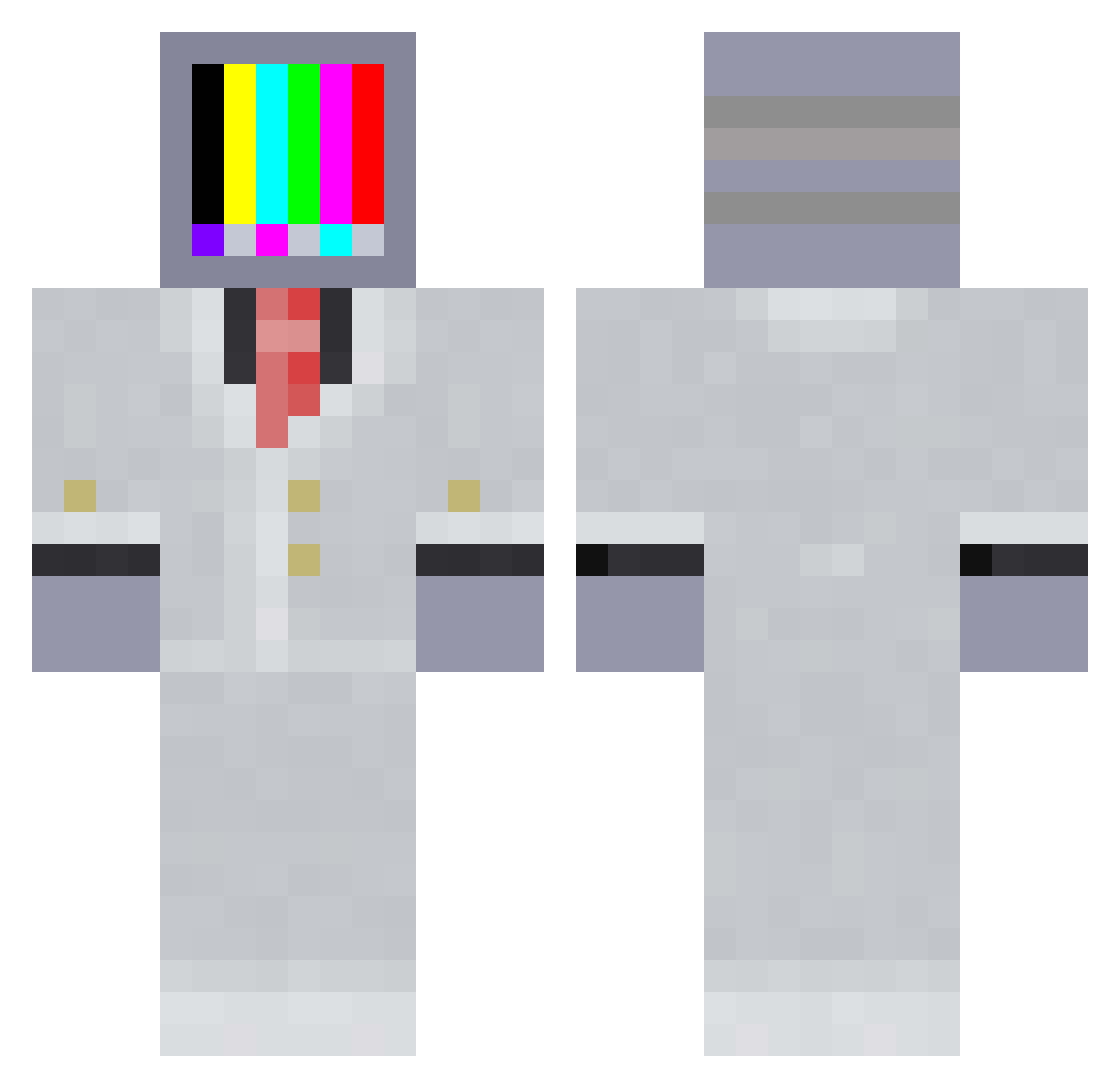Izoto Minecraft skin, front and back view