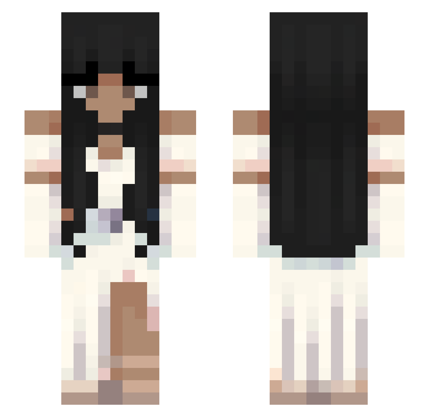 Ang3lic_K1tty Minecraft skin, front and back view