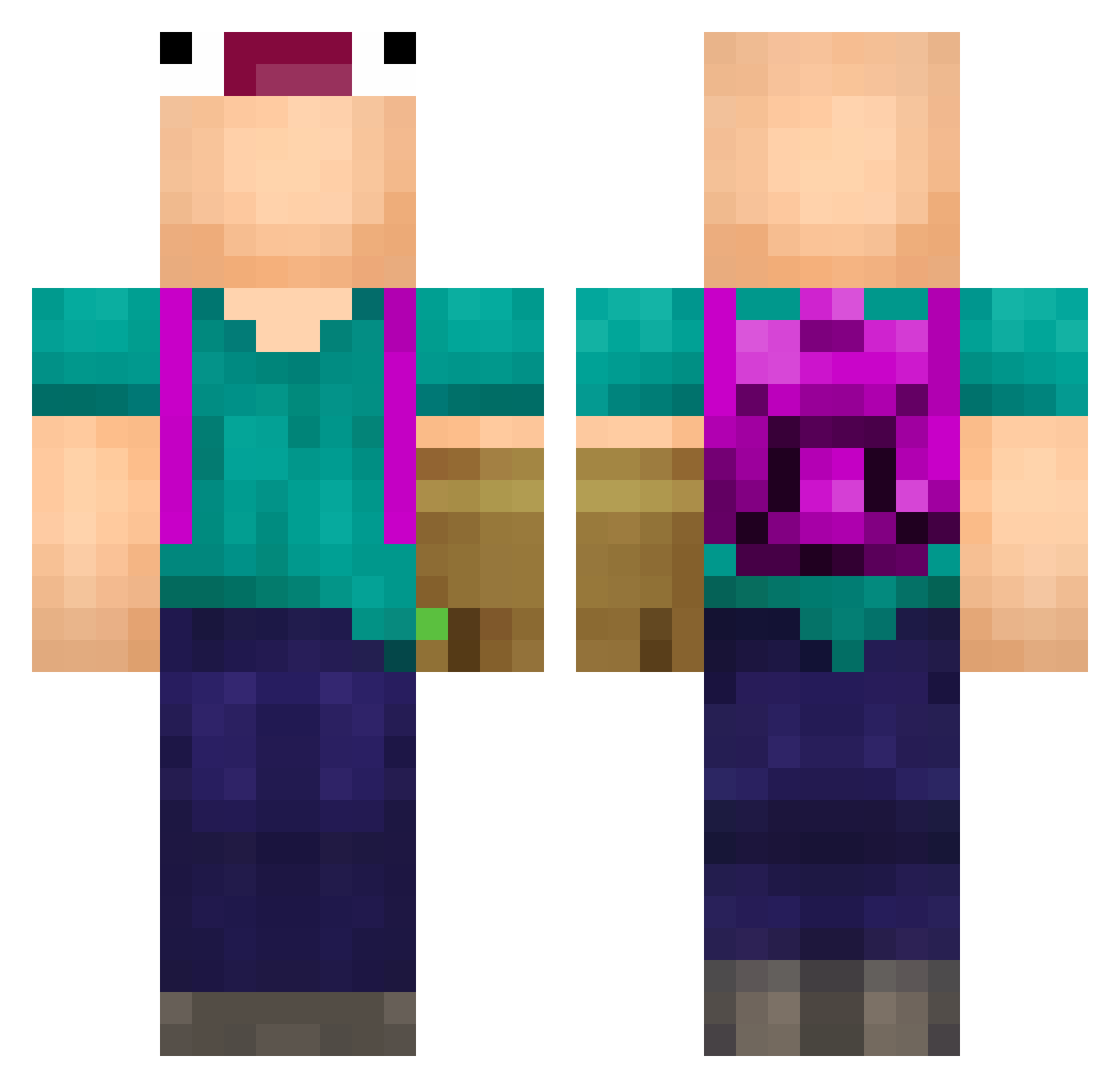 Tjockototo Minecraft skin, front and back view