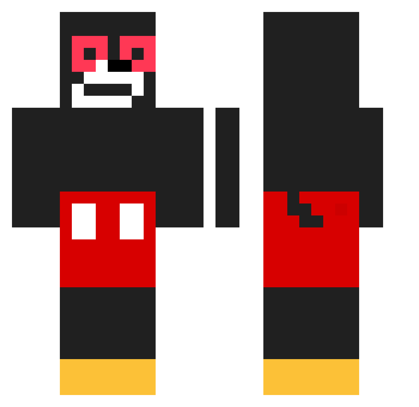 Miguelitoh Minecraft skin, front and back view