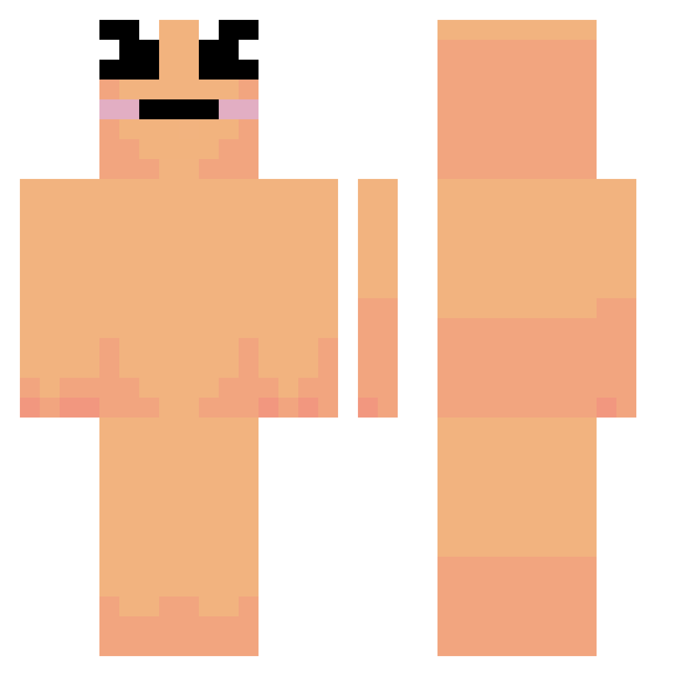 Steviax Minecraft skin, front and back view