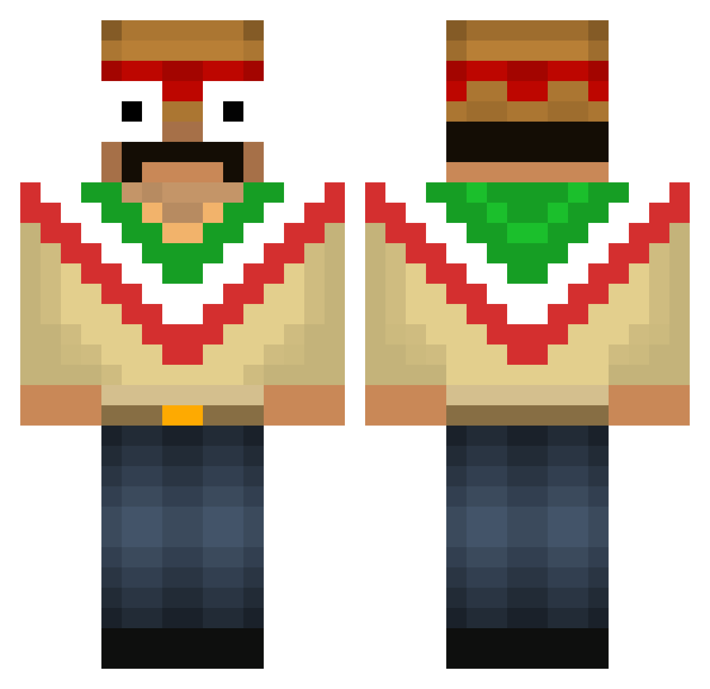 EricMz Minecraft skin, front and back view