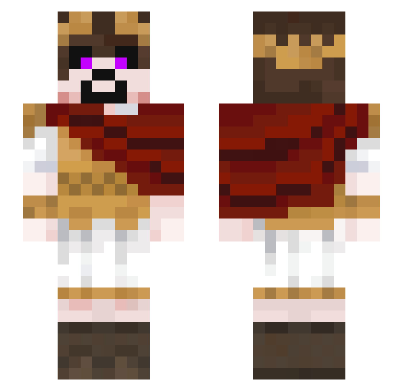 jendassss Minecraft skin, front and back view