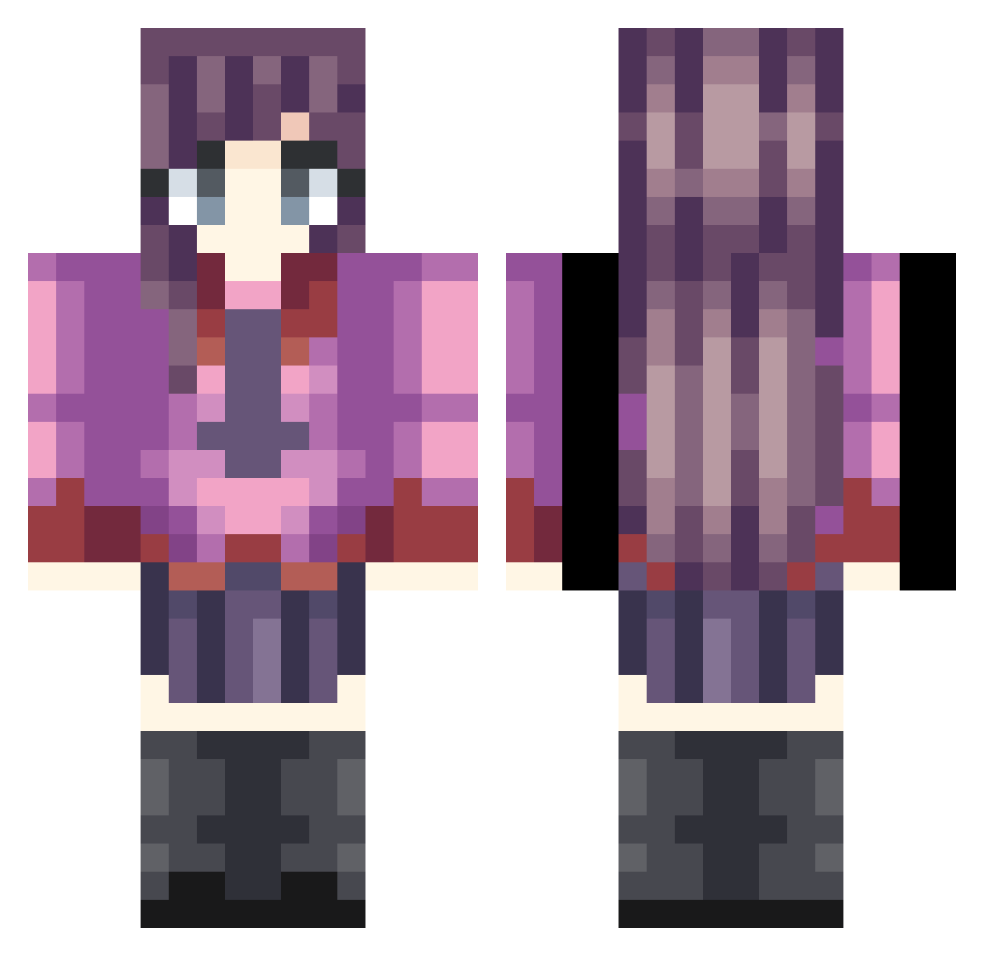 IlolK39 Minecraft skin, front and back view