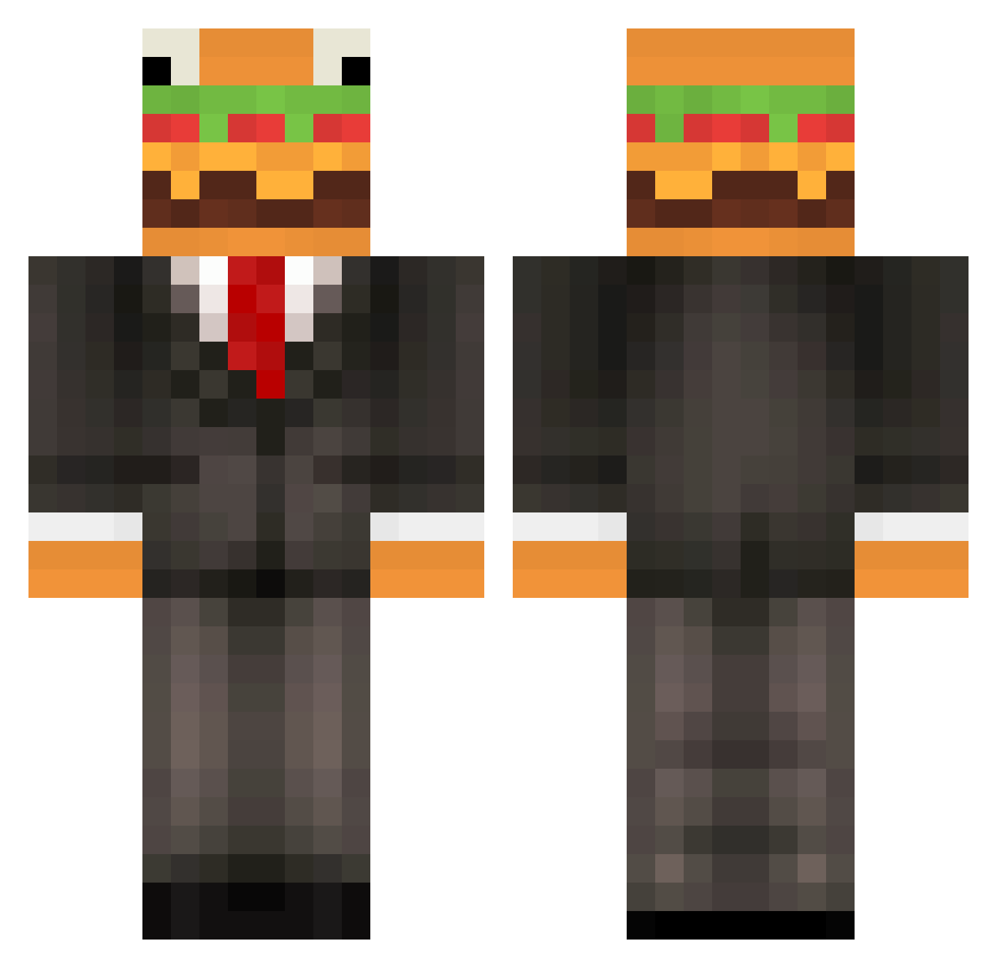 Bramburger01 Minecraft skin, front and back view