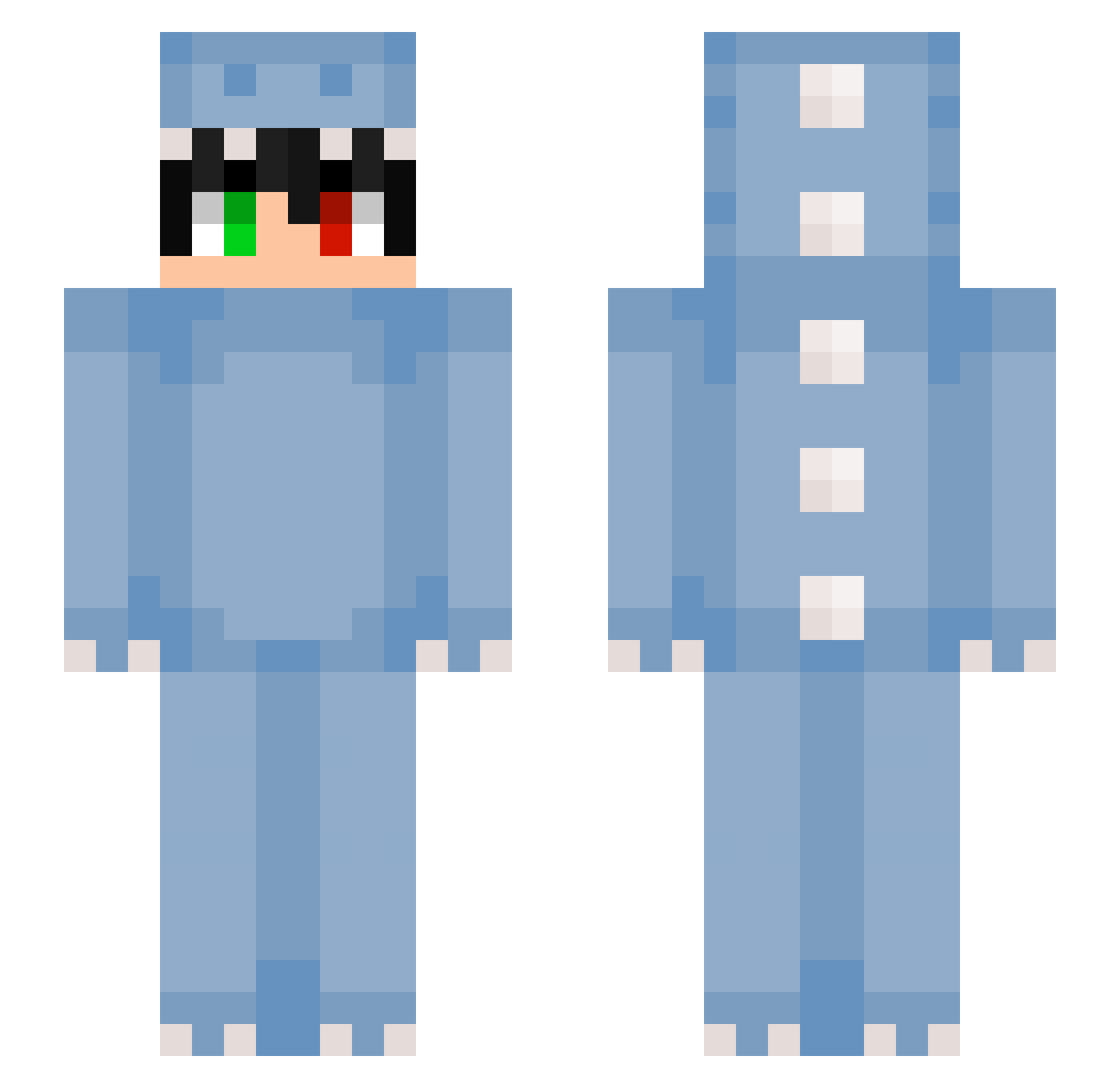 bluehawk202 Minecraft skin, front and back view