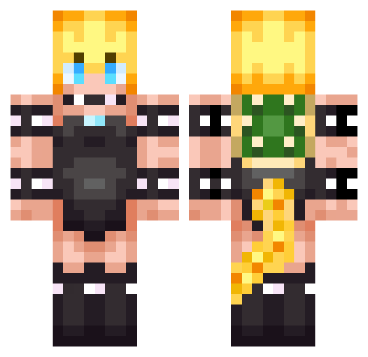 Space_Pug Minecraft skin, front and back view