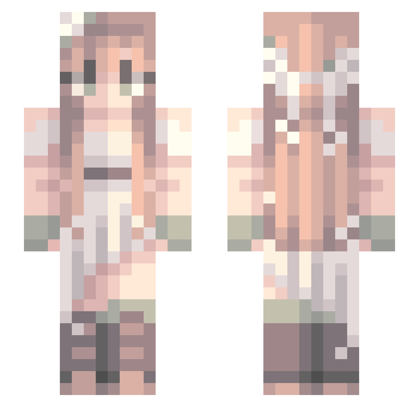 Ebberami Minecraft skin, front and back view