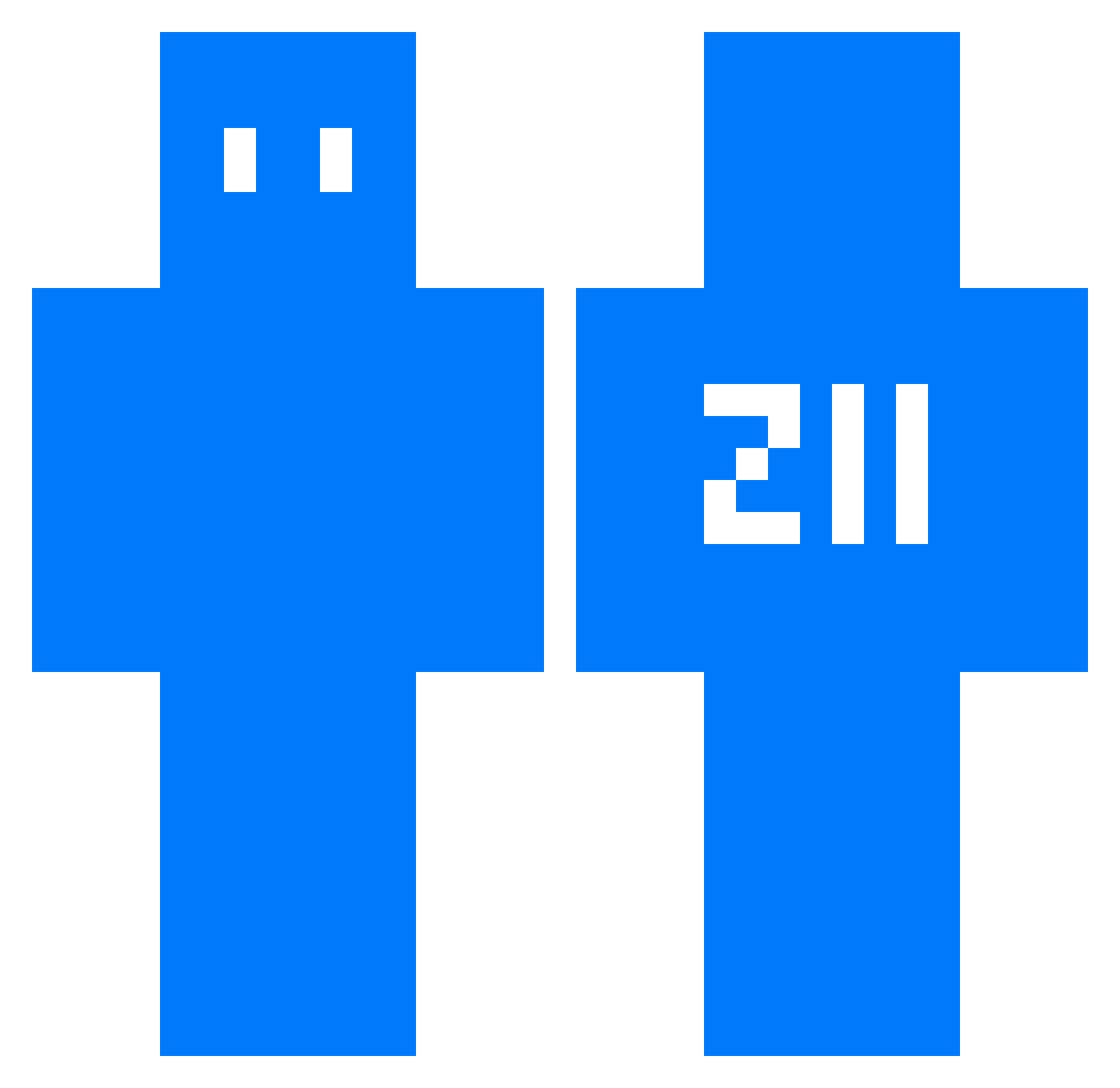 Marknisch Minecraft skin, front and back view