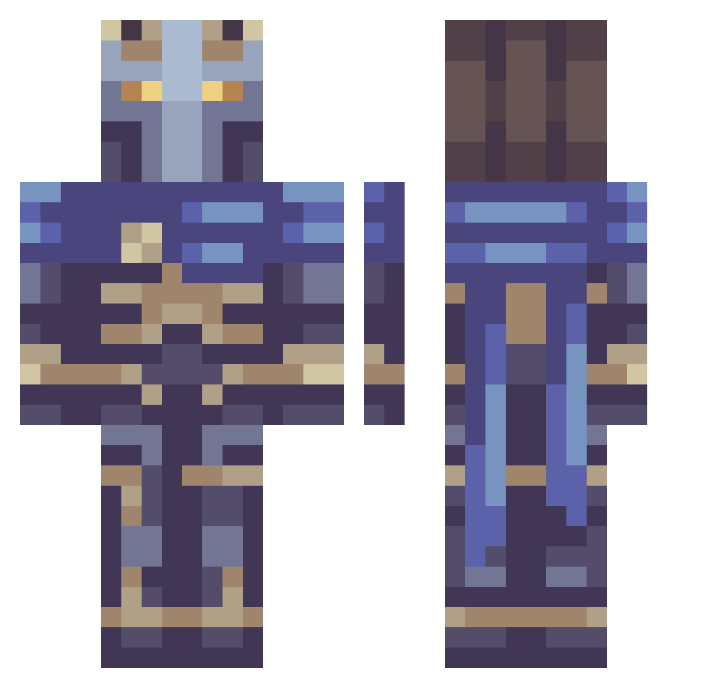 Chocochogath Minecraft skin, front and back view