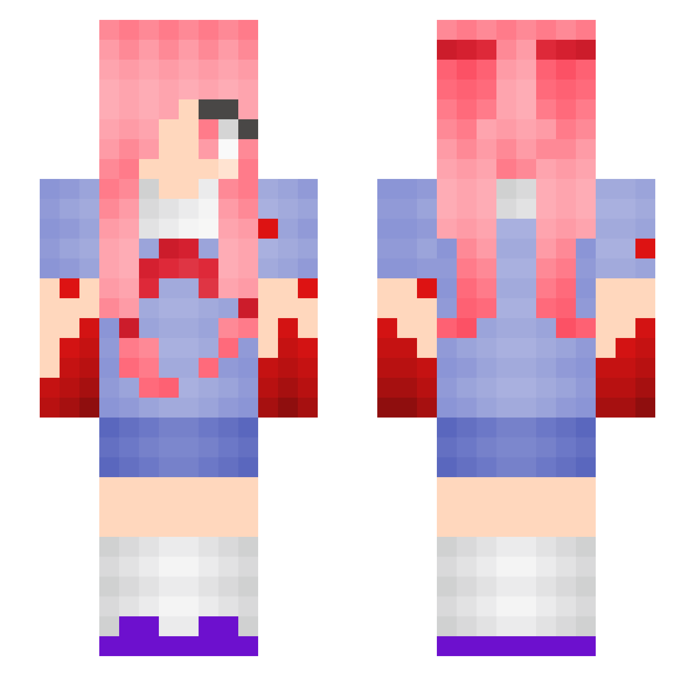Neuvale Minecraft skin, front and back view