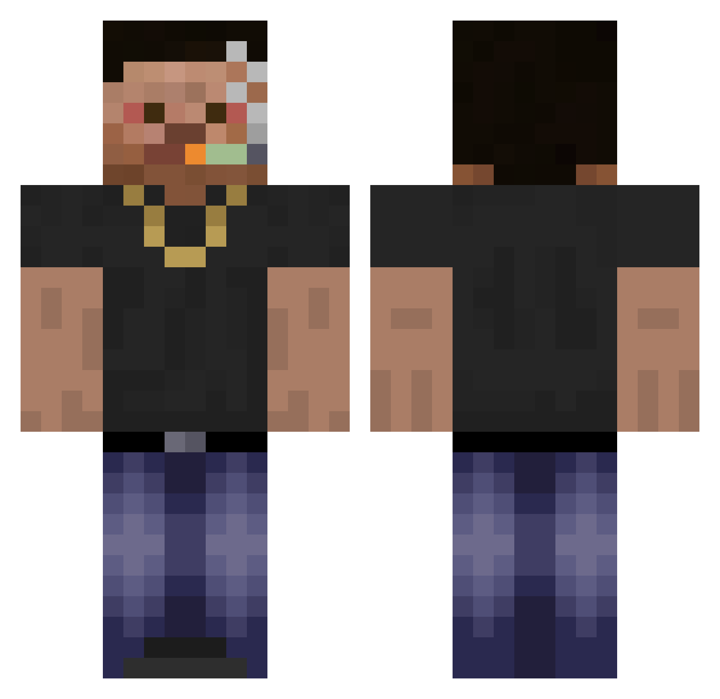 vAstrall Minecraft skin, front and back view