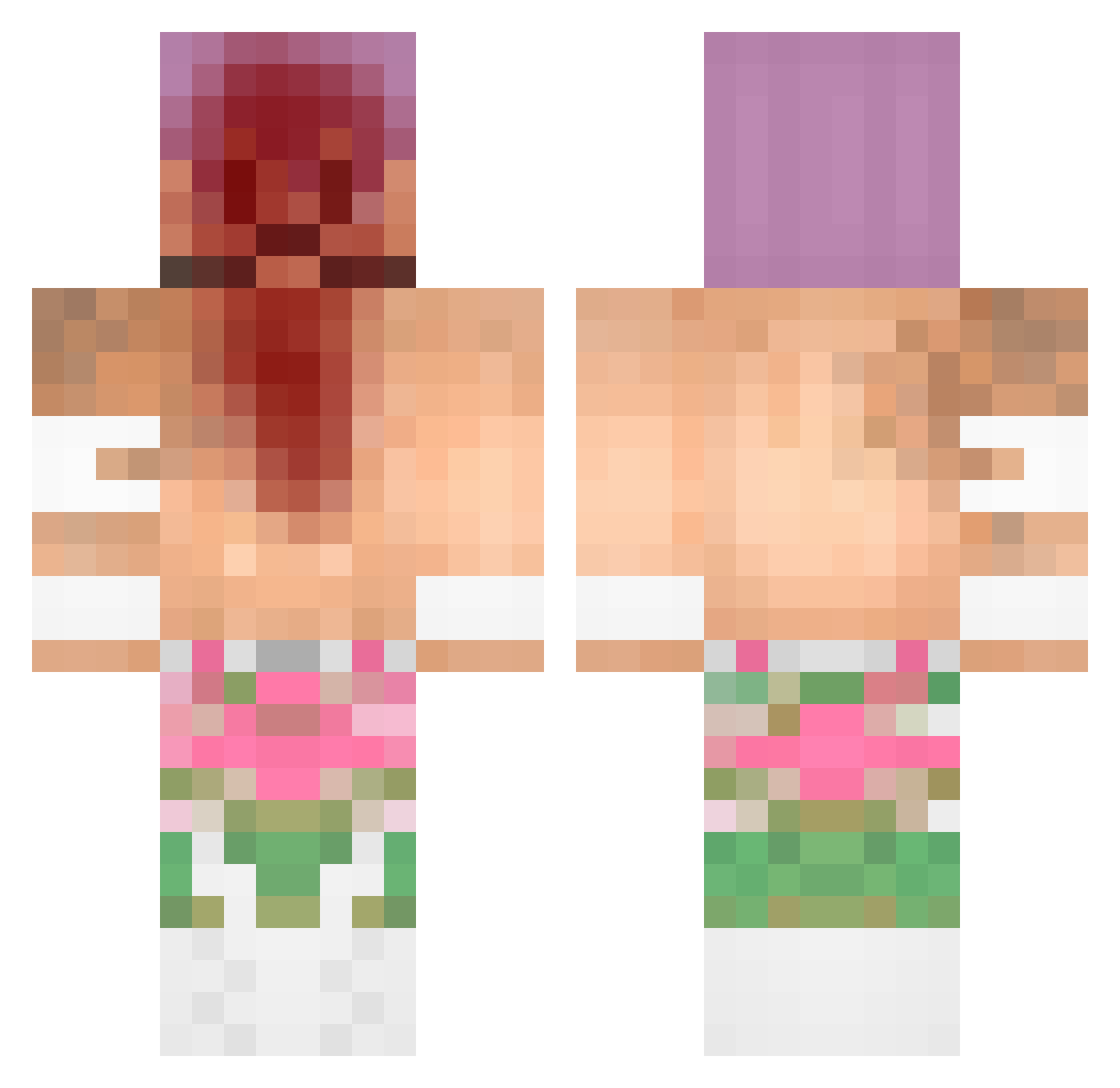 RagingRich Minecraft skin, front and back view