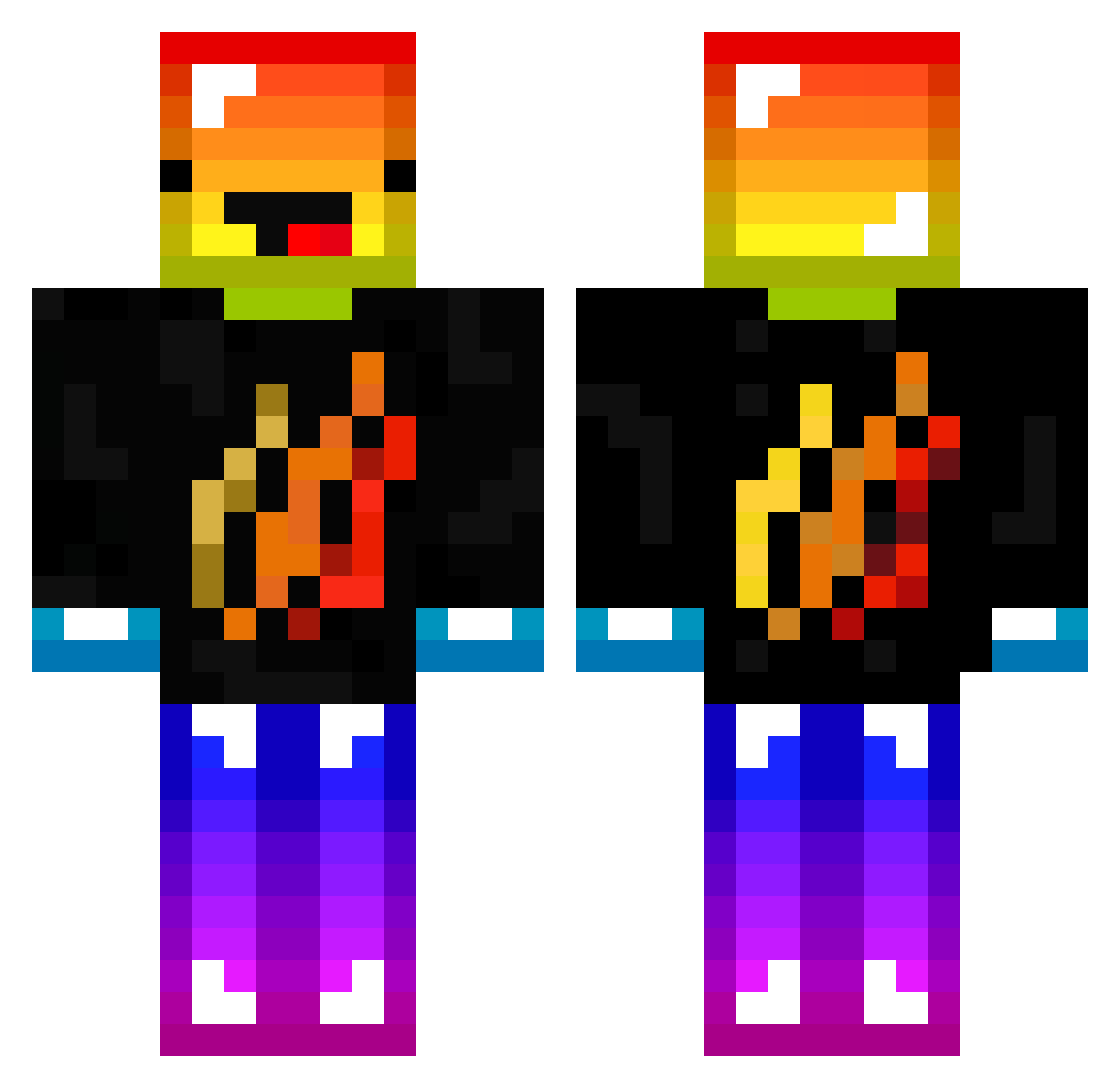 edster28 Minecraft skin, front and back view